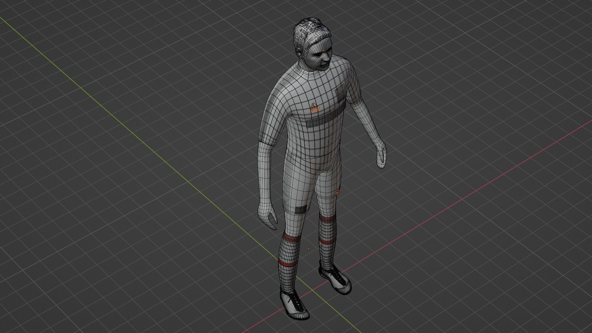 Soccer Player - Manchester United Low-poly 3D model_8