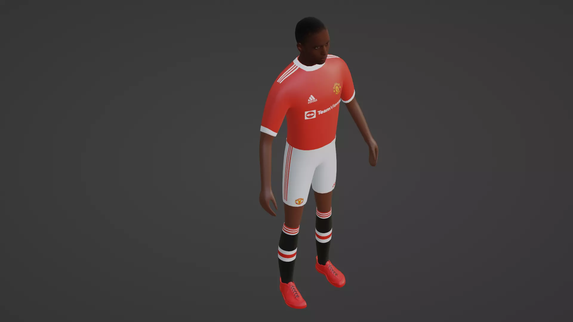 Soccer Player - Manchester United Low-poly 3D model_0