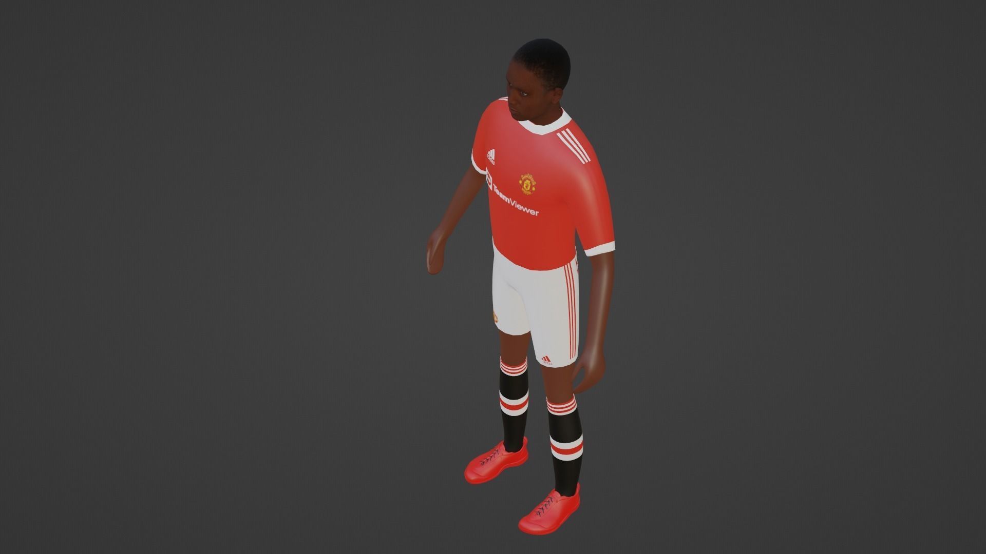 Soccer Player - Manchester United Low-poly 3D model_2