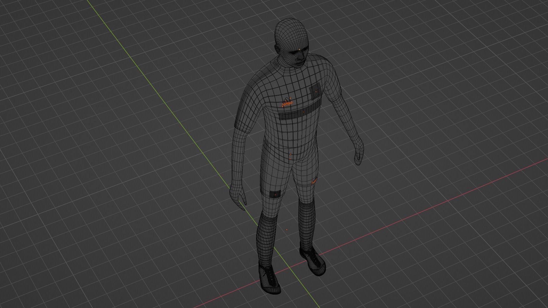 Soccer Player - Manchester United Low-poly 3D model_9