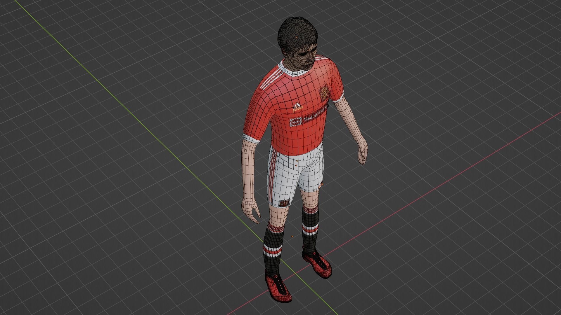 Soccer Player - Manchester United Low-poly 3D model_6