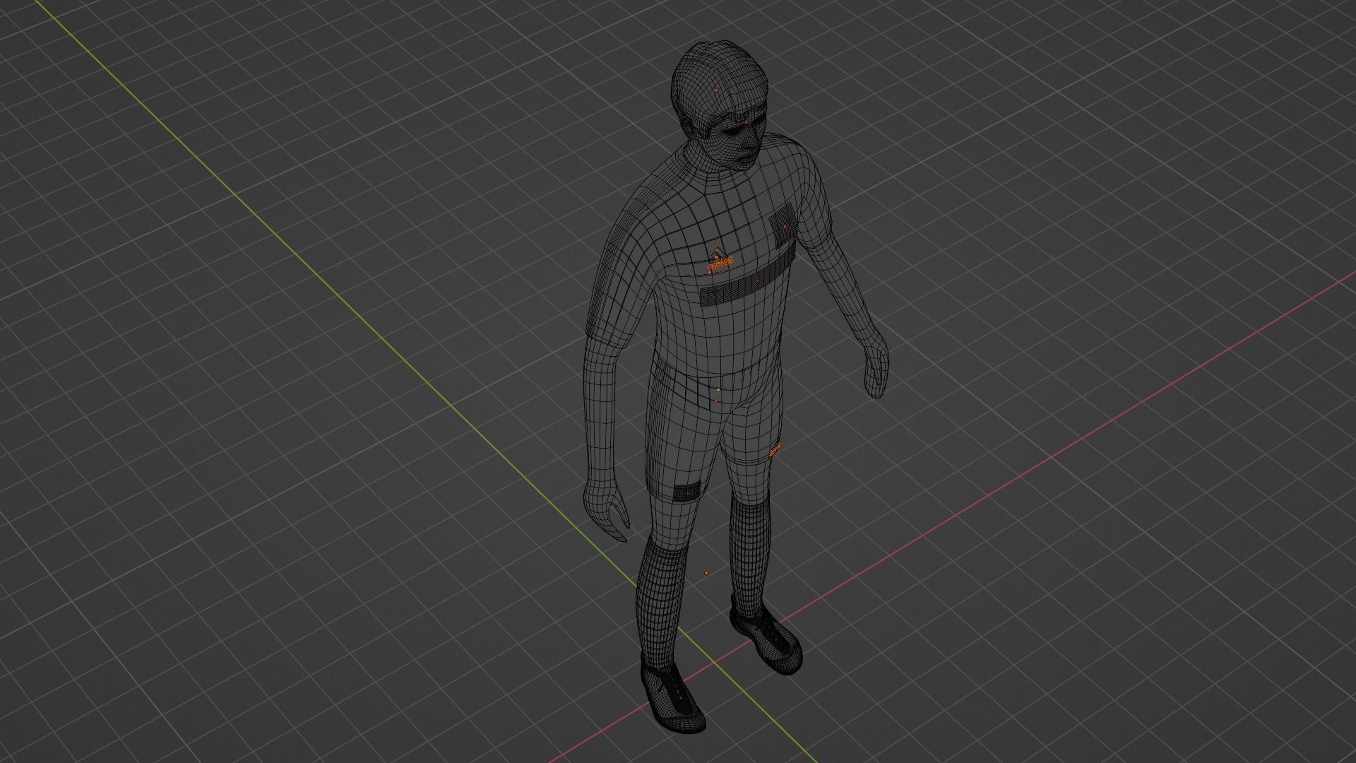 Soccer Player - Manchester United Low-poly 3D model_9