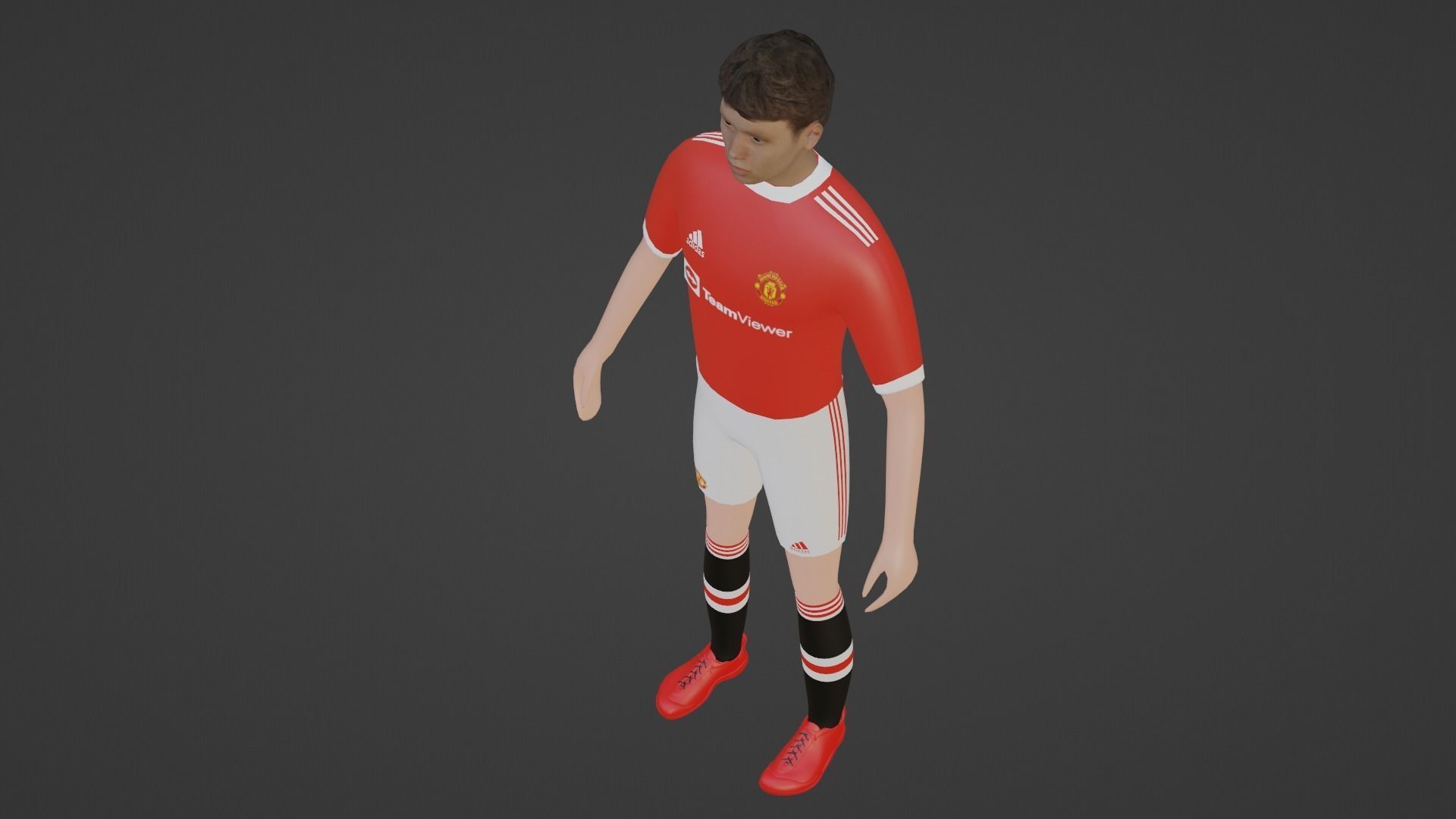 Soccer Player - Manchester United Low-poly 3D model_2