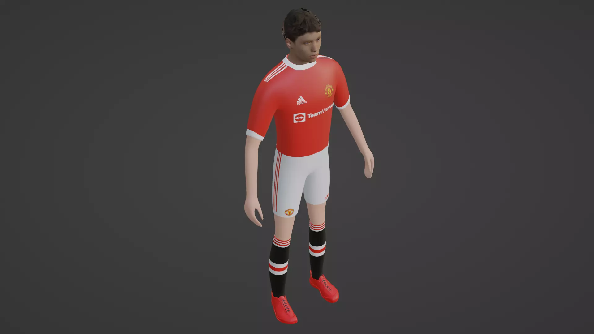 Soccer Player - Manchester United Low-poly 3D model_0