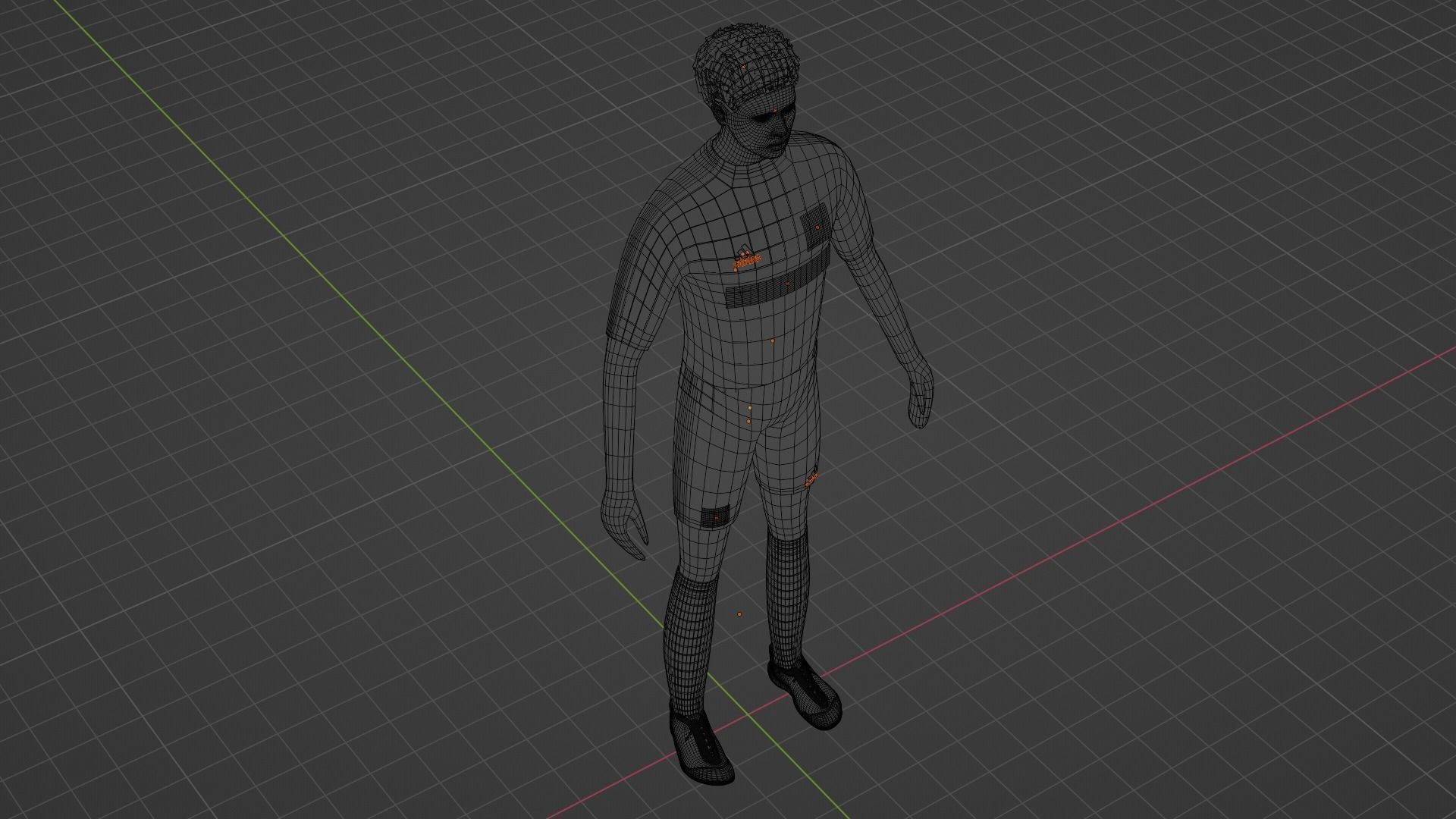 Soccer Player - Manchester United Low-poly 3D model_9