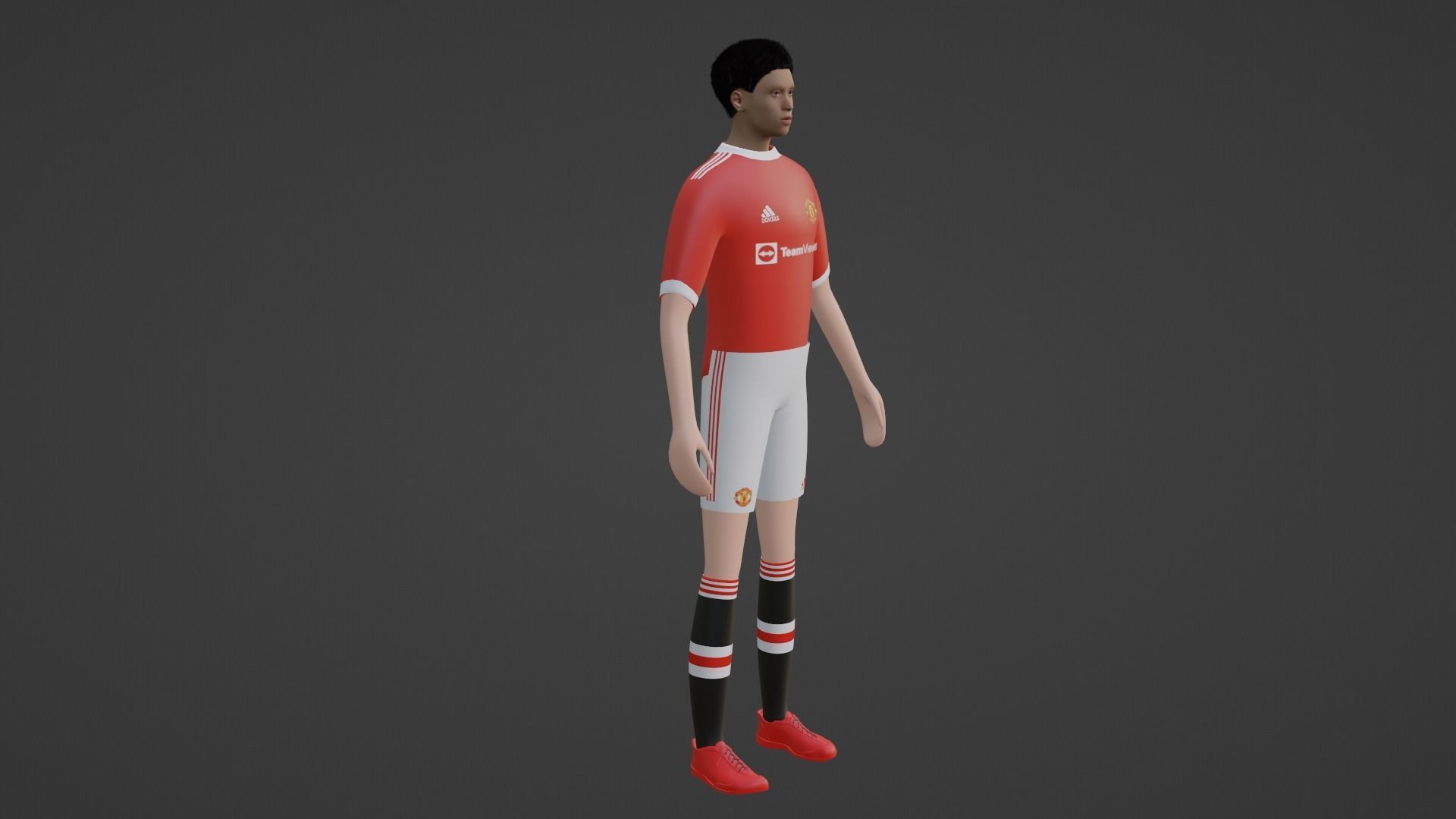 Soccer Player - Manchester United Low-poly 3D model_5