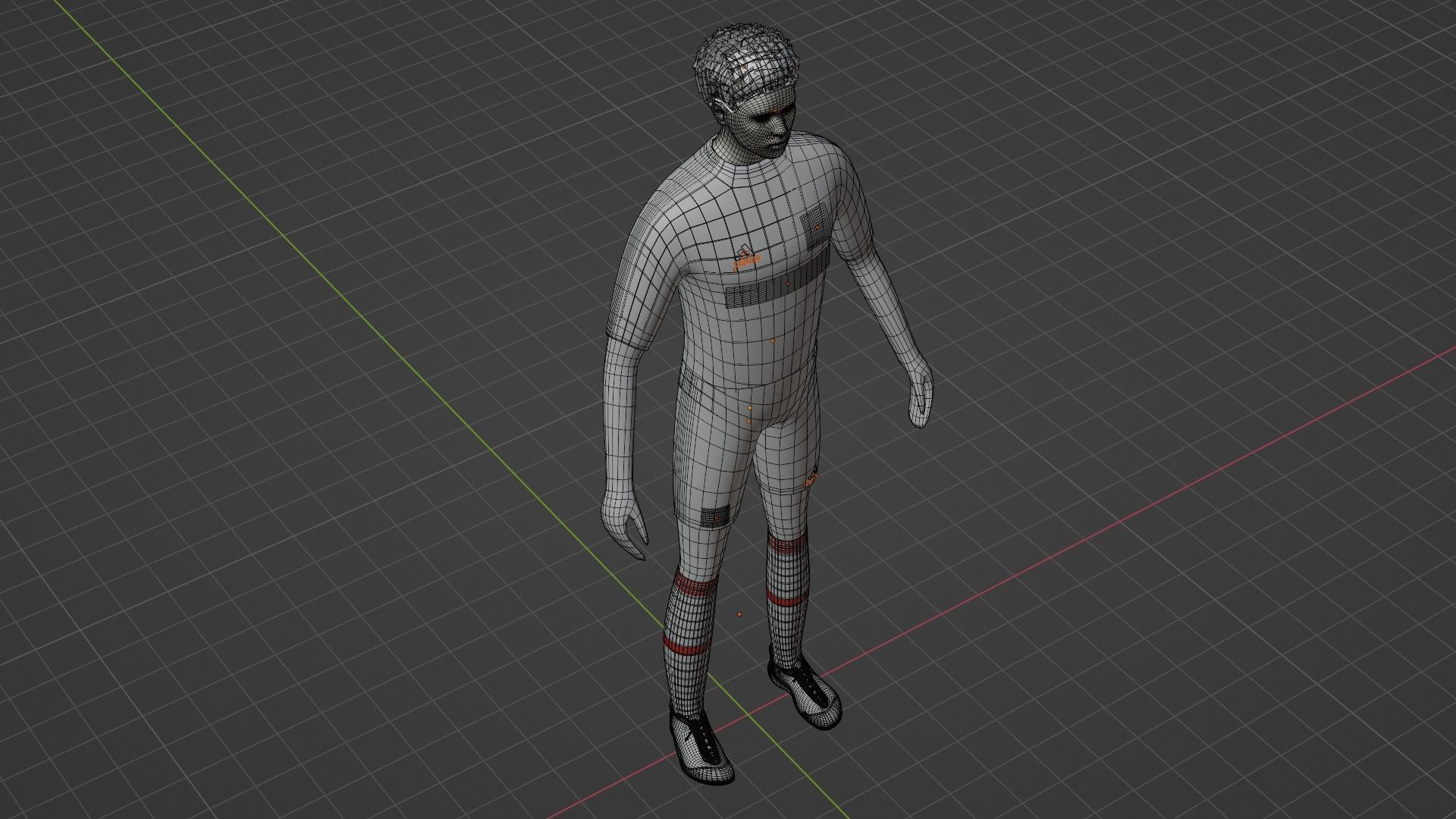 Soccer Player - Manchester United Low-poly 3D model_8