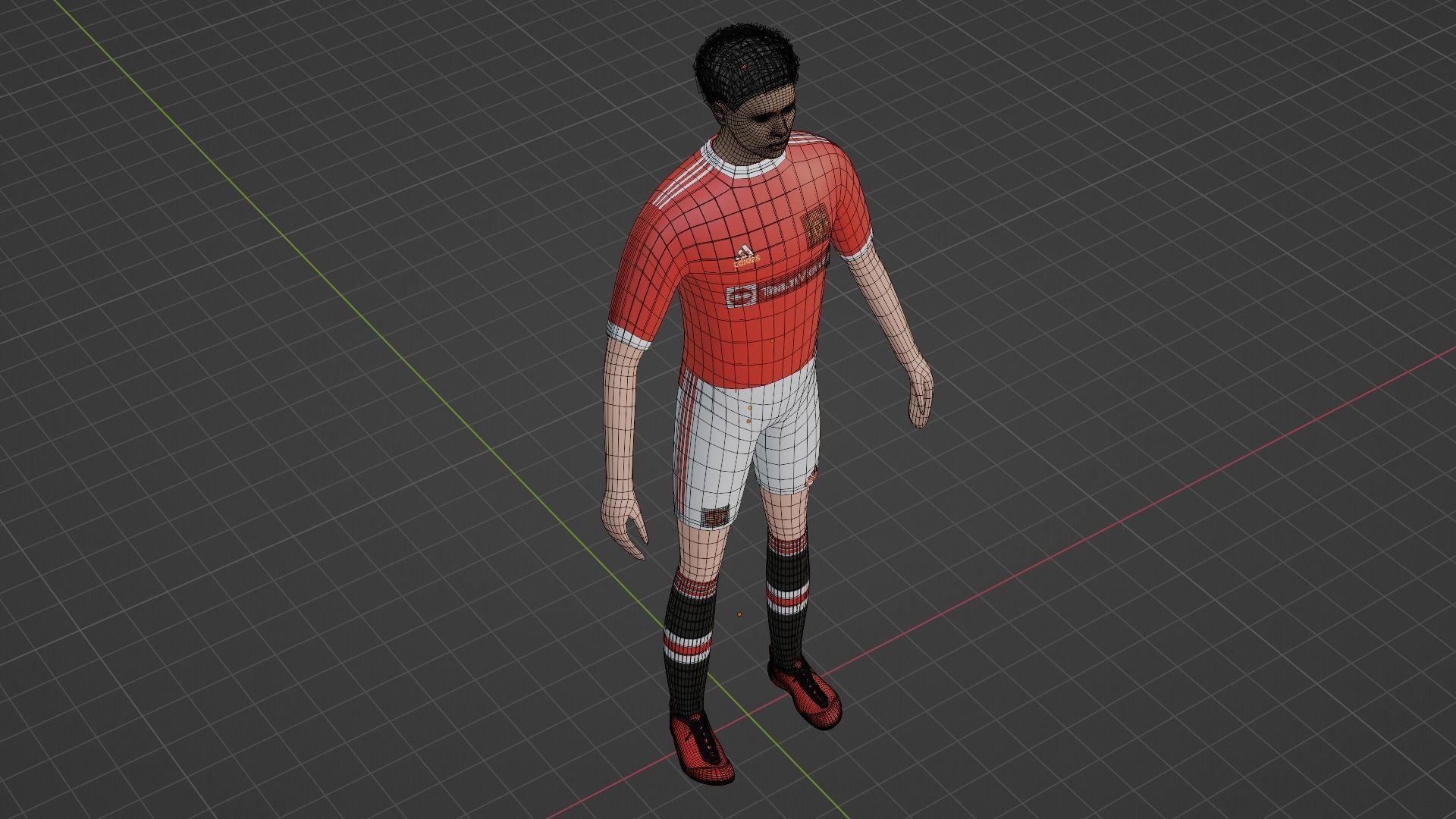 Soccer Player - Manchester United Low-poly 3D model_6