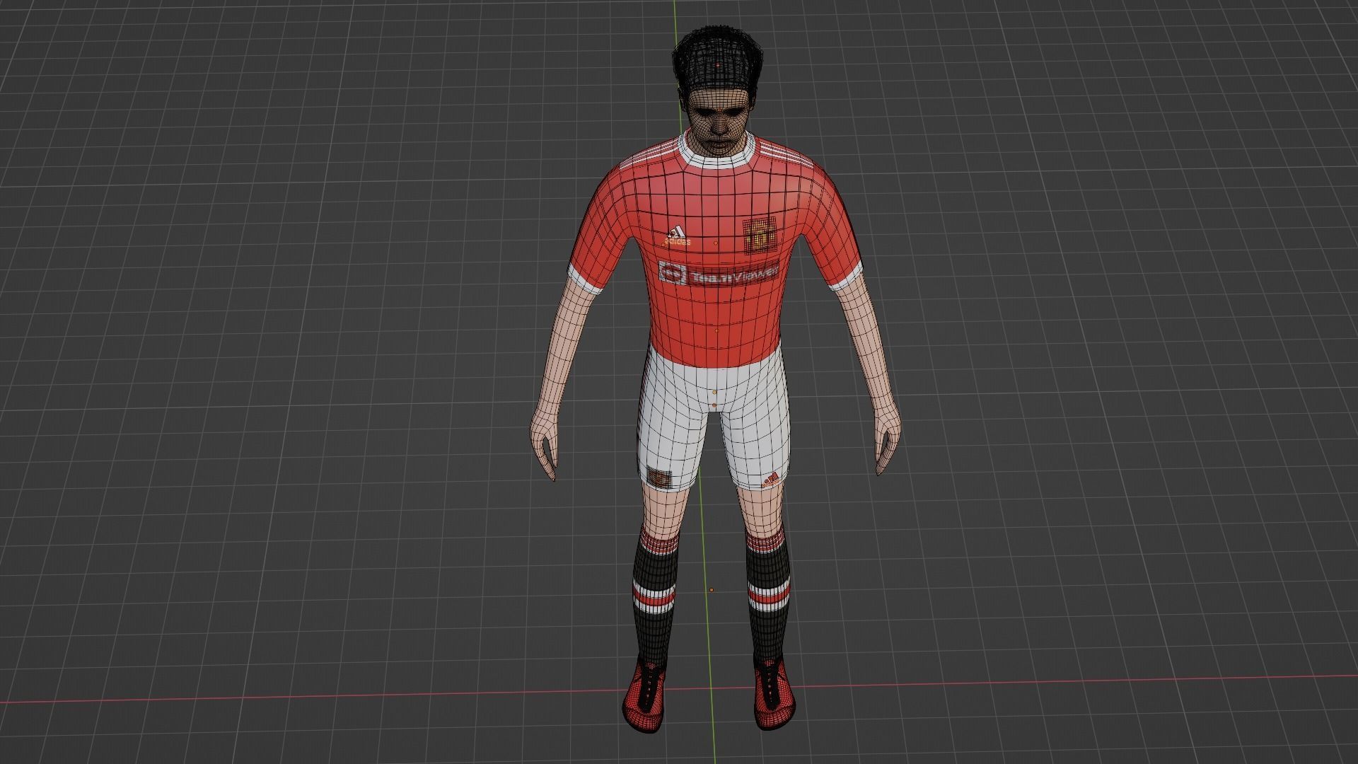 Soccer Player - Manchester United Low-poly 3D model_7