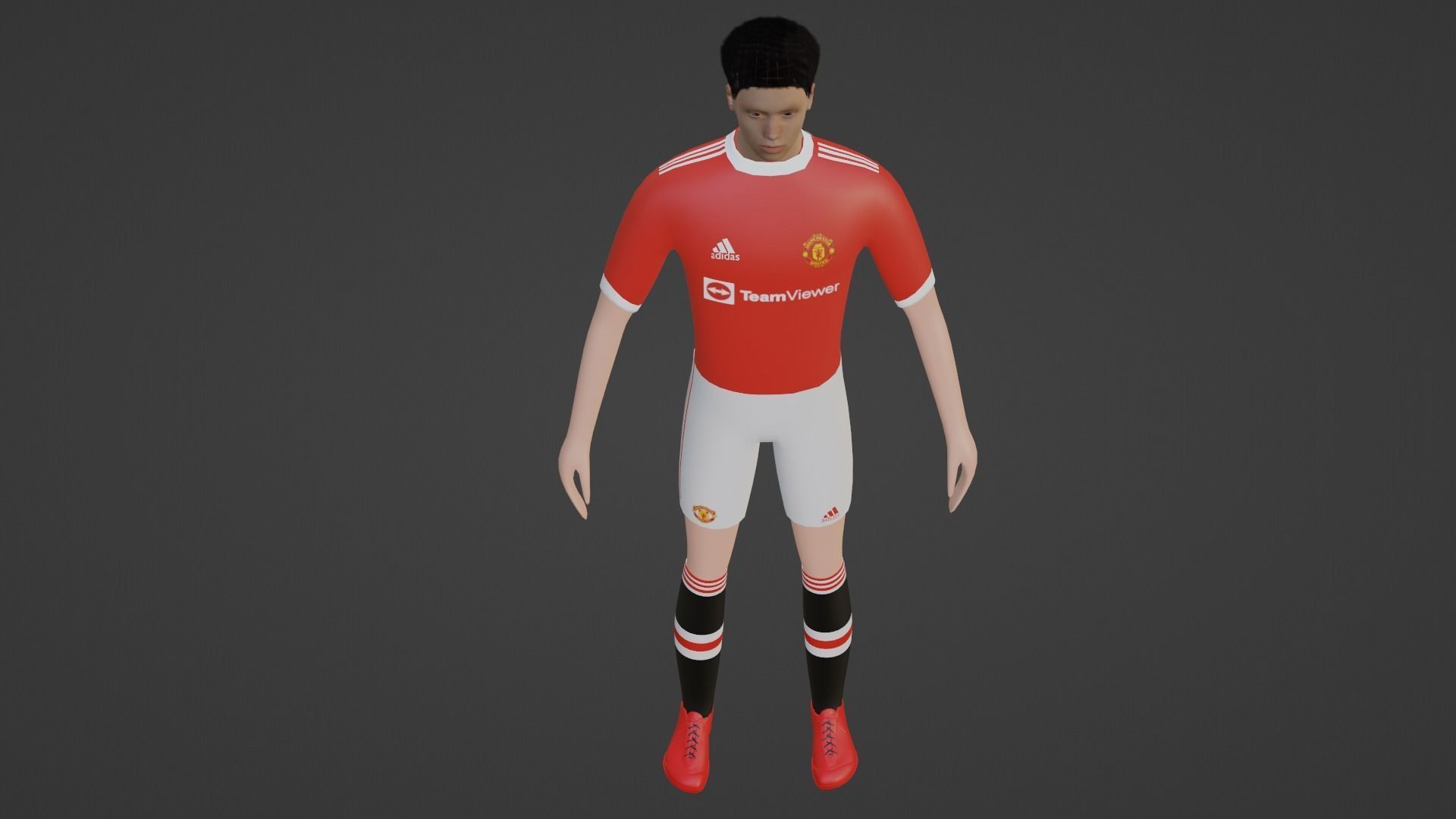Soccer Player - Manchester United Low-poly 3D model_1