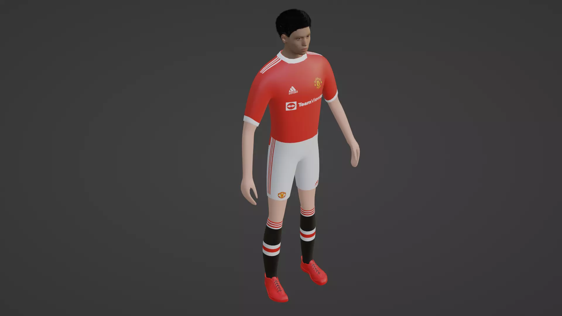 Soccer Player - Manchester United Low-poly 3D model_0