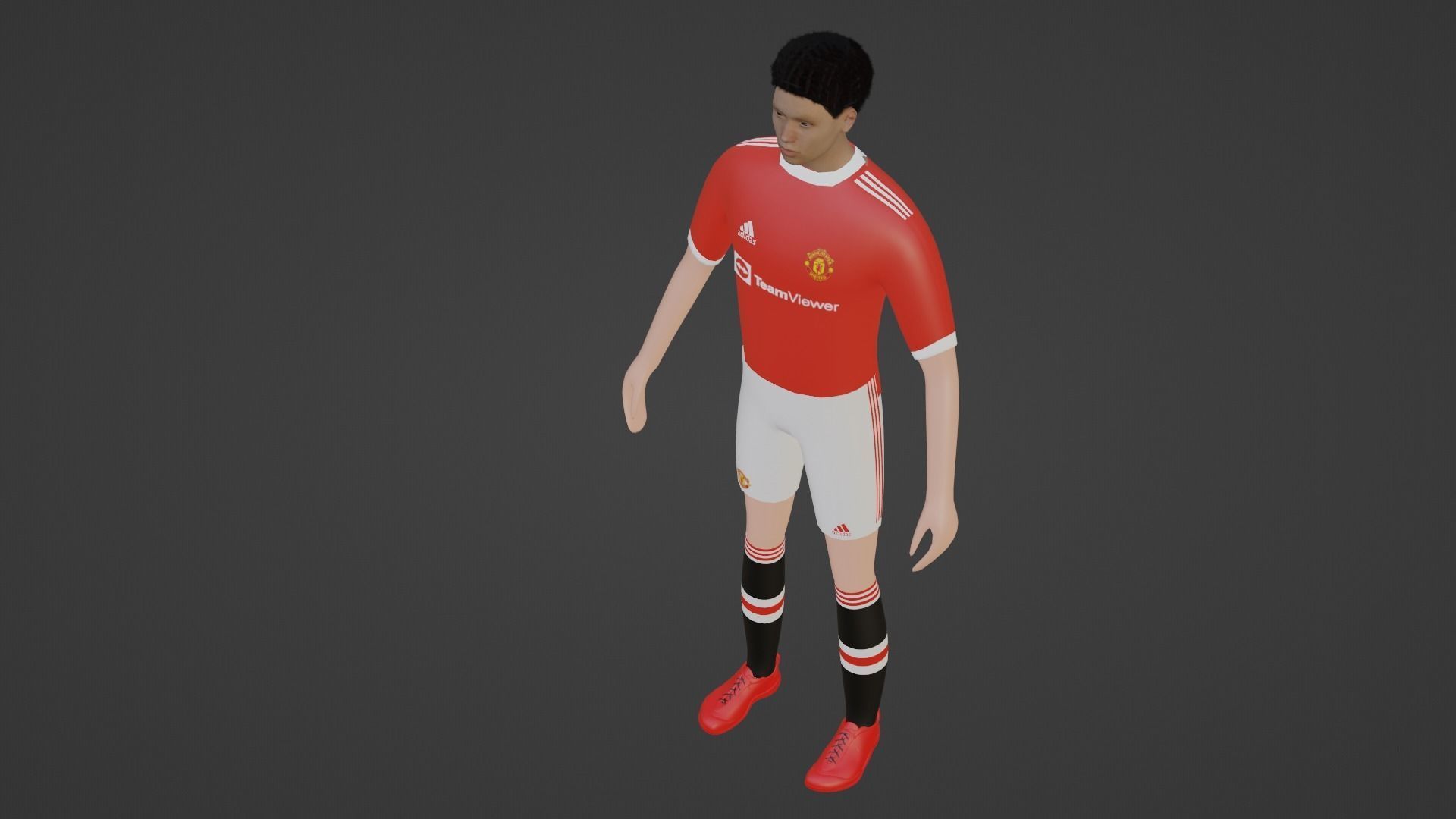 Soccer Player - Manchester United Low-poly 3D model_2