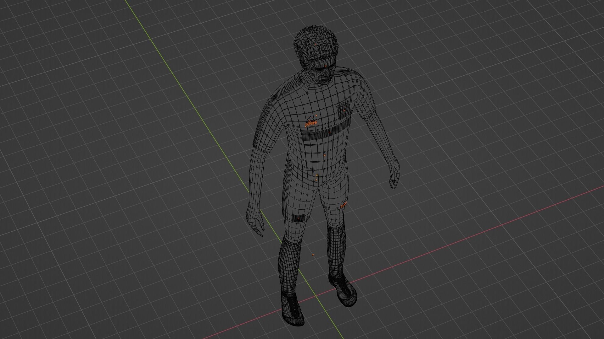 Soccer Player - Manchester United Low-poly 3D model_9