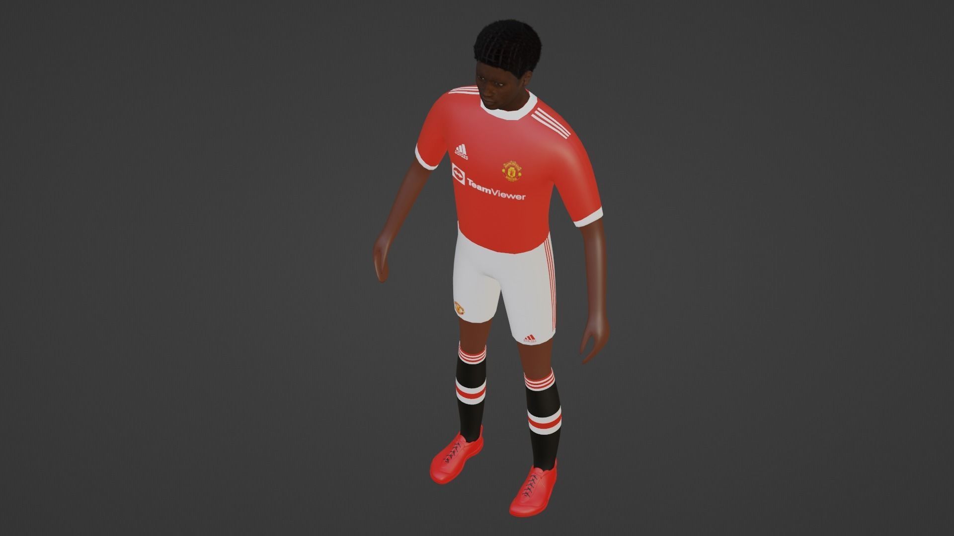 Soccer Player - Manchester United Low-poly 3D model_2