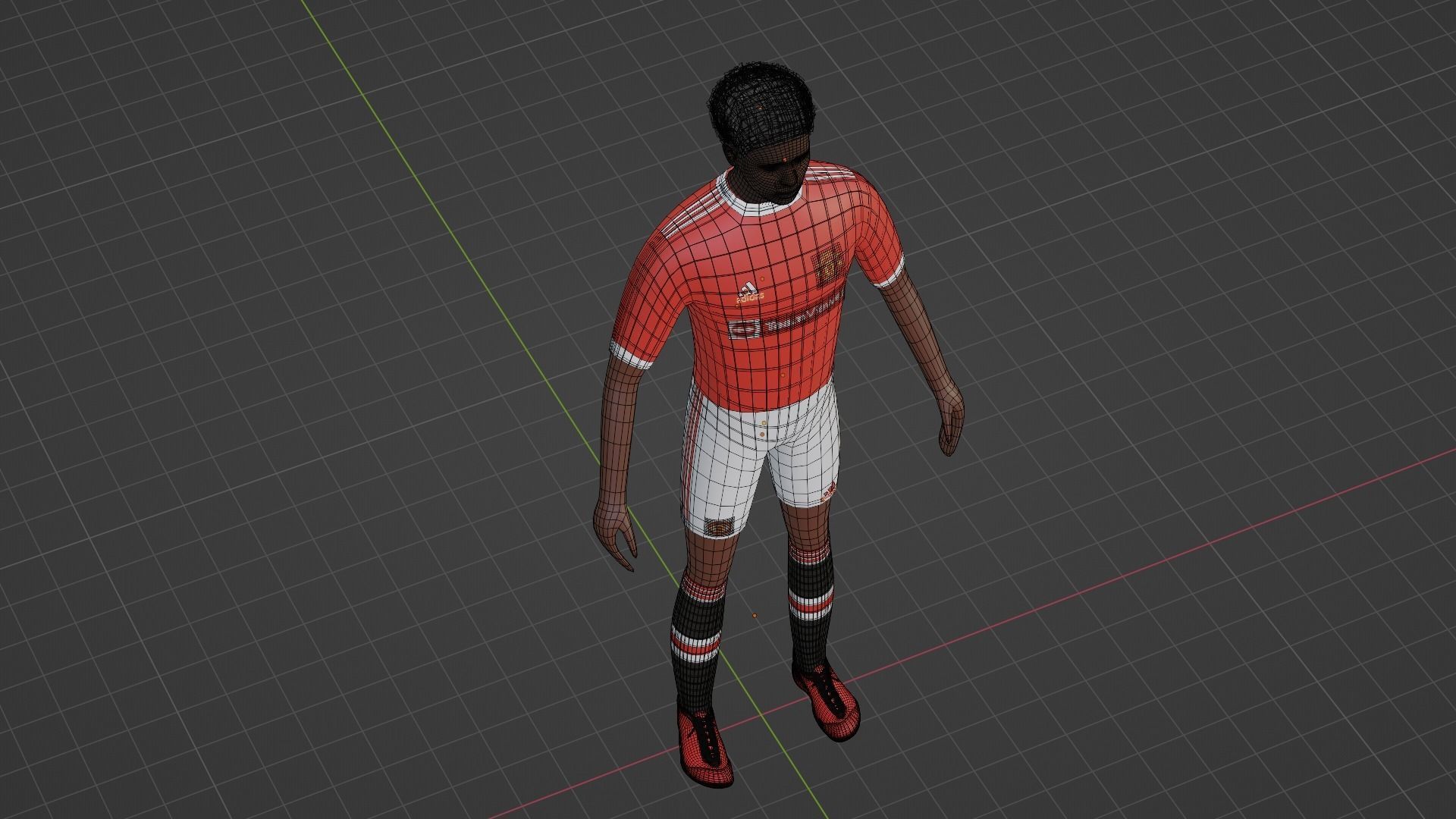 Soccer Player - Manchester United Low-poly 3D model_6