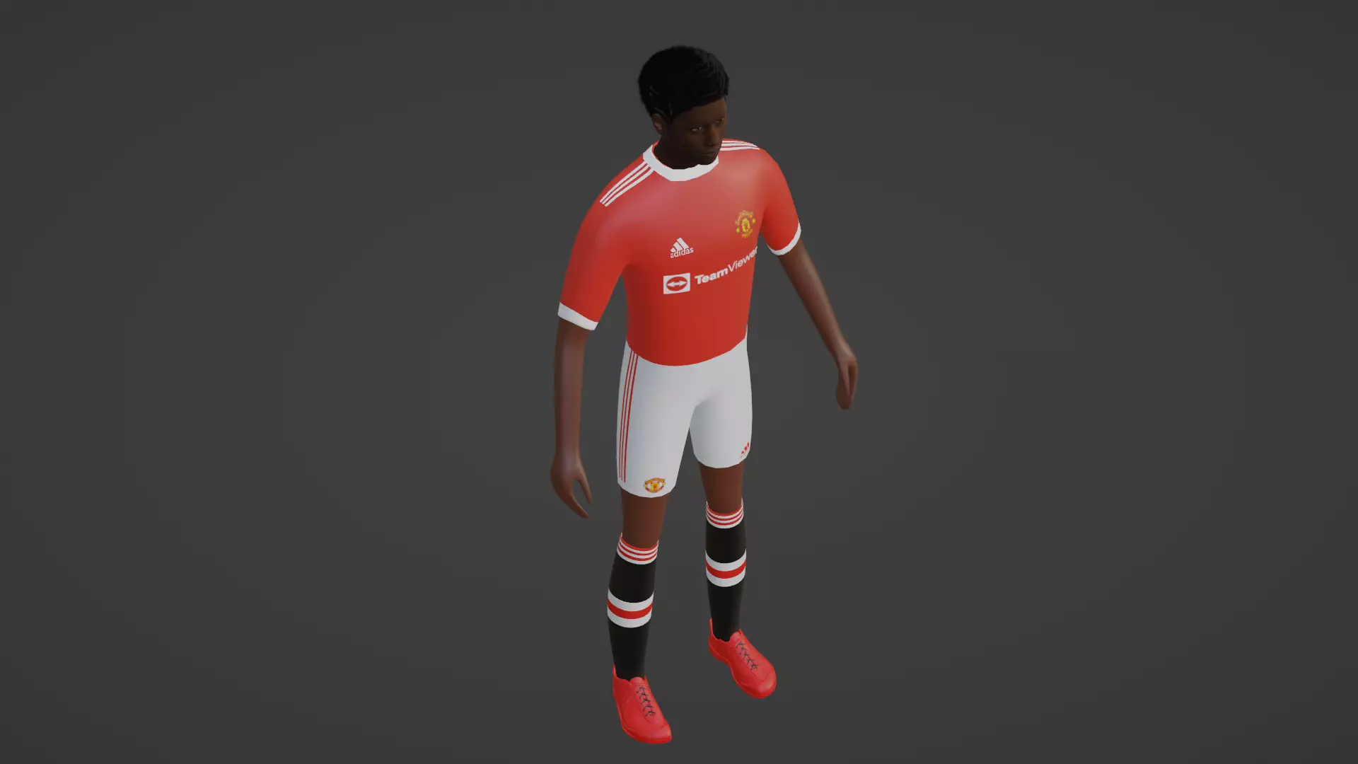 Soccer Player - Manchester United Low-poly 3D model_0