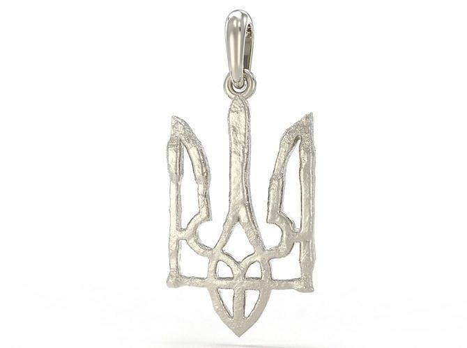 Ukraine coat of arms 4 pendant 3D print model