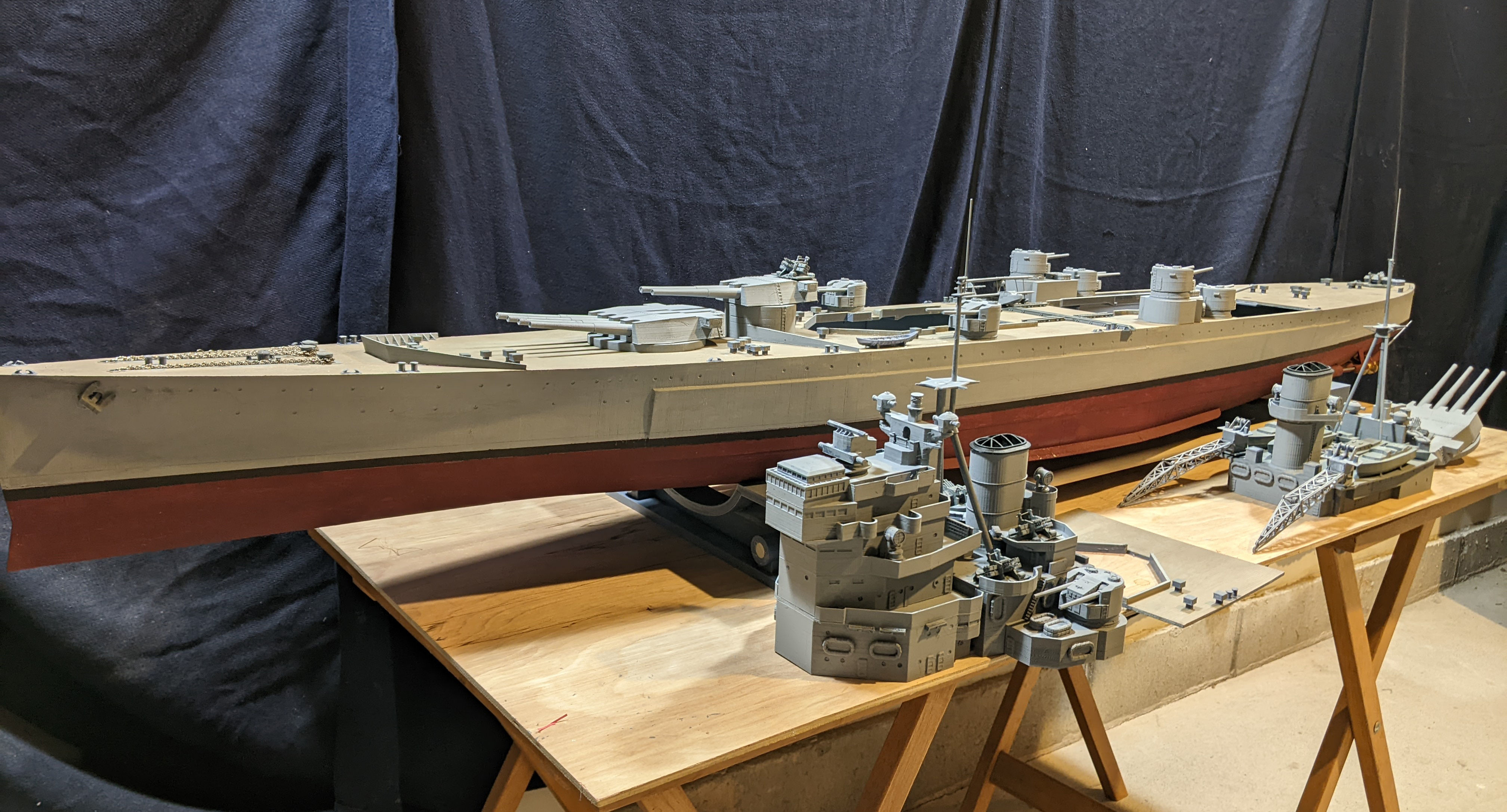 1 144 King George V Class Battleship 3D print model_3