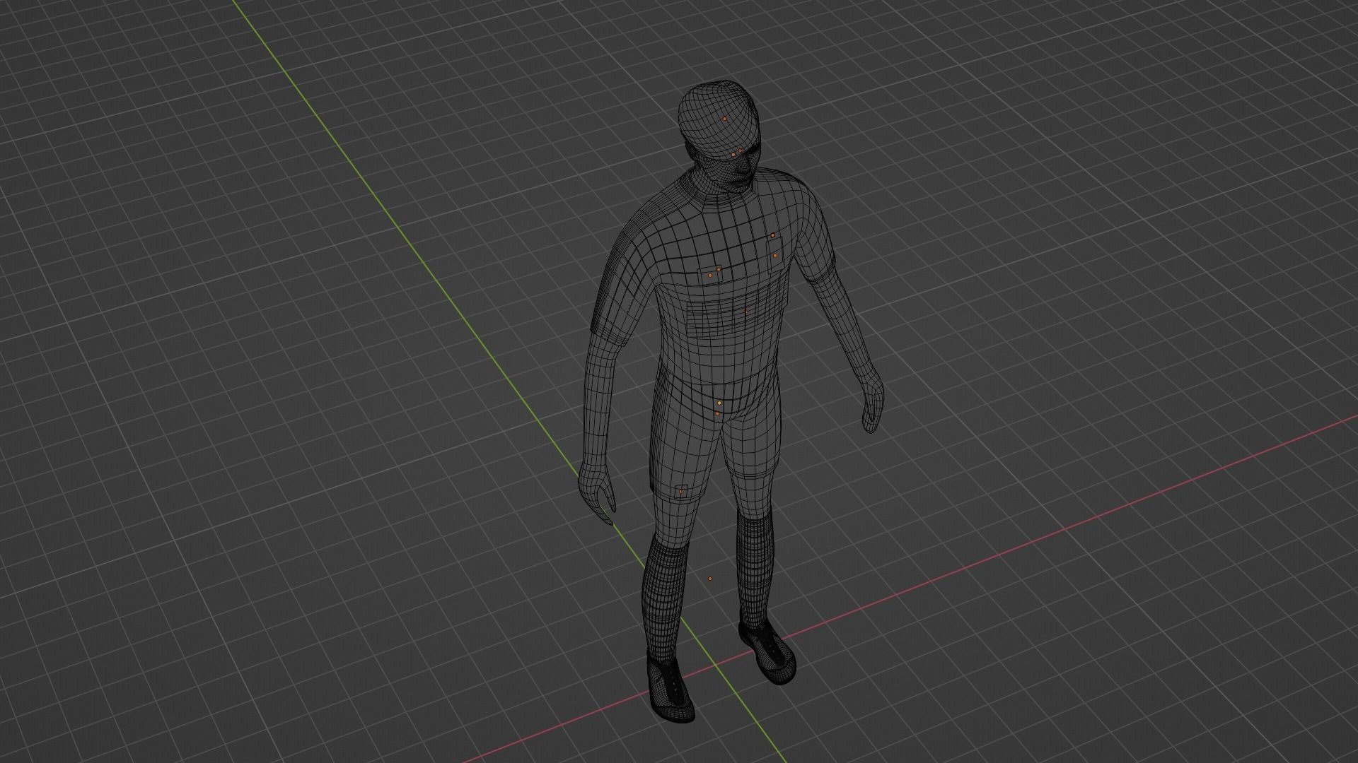 Soccer Player - Milan Low-poly 3D model_9