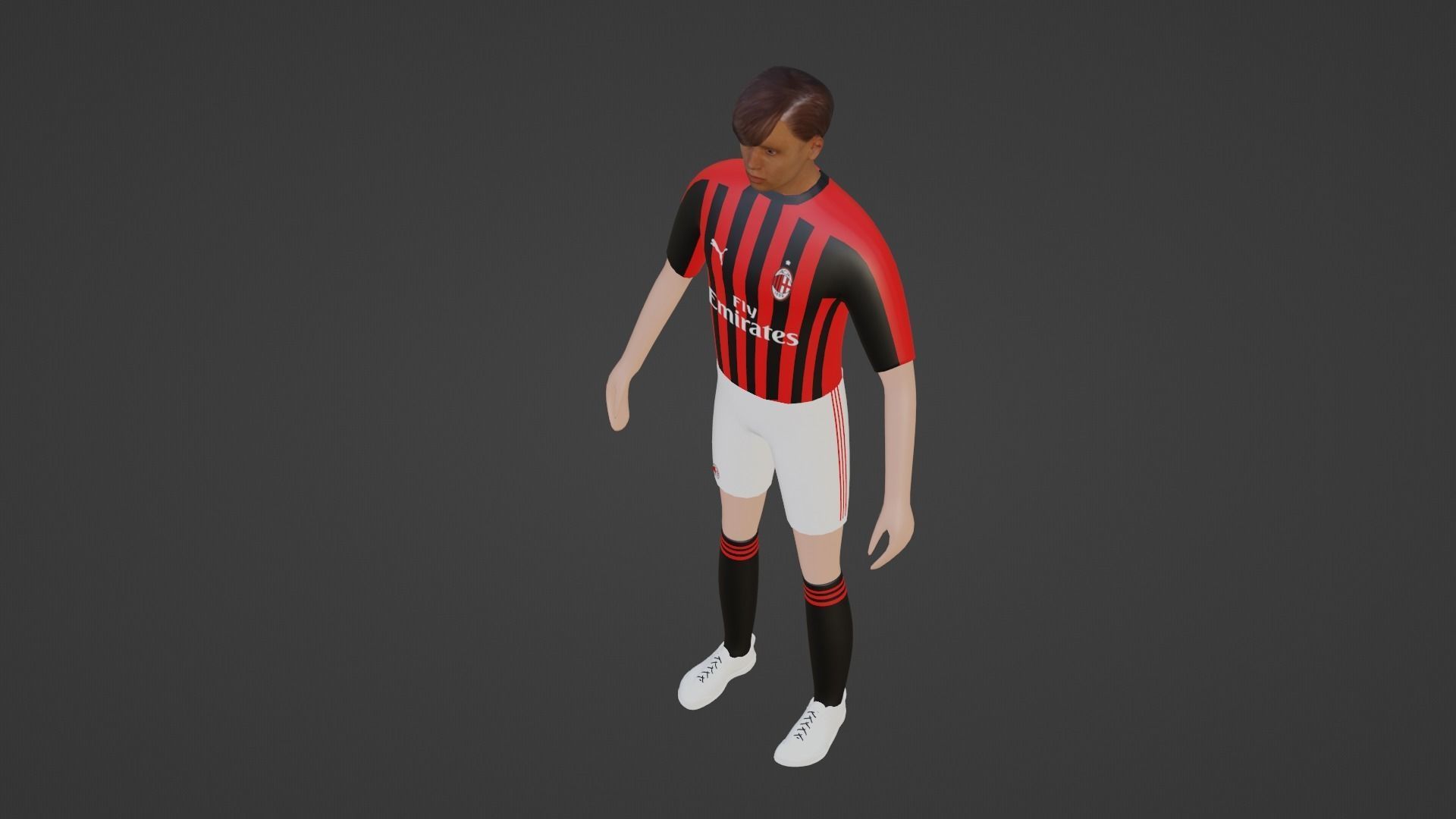 Soccer Player - Milan Low-poly 3D model_2