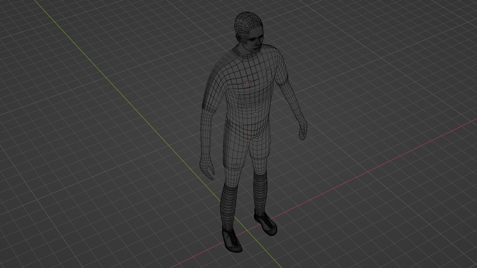 Soccer Player - Milan Low-poly 3D model_9