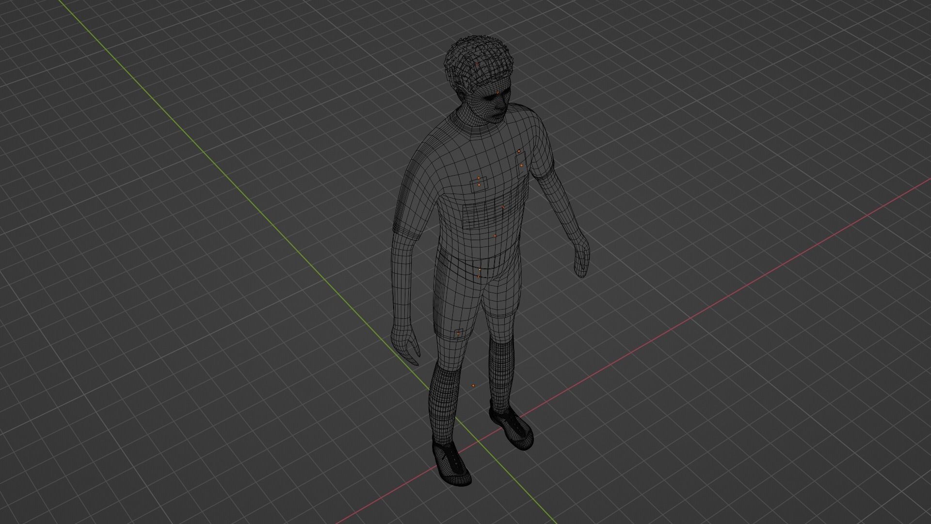 Soccer Player - Milan Low-poly 3D model_9