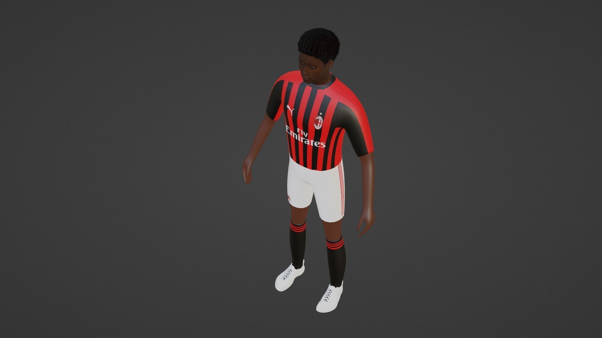 Soccer Player - Milan Low-poly 3D model_2