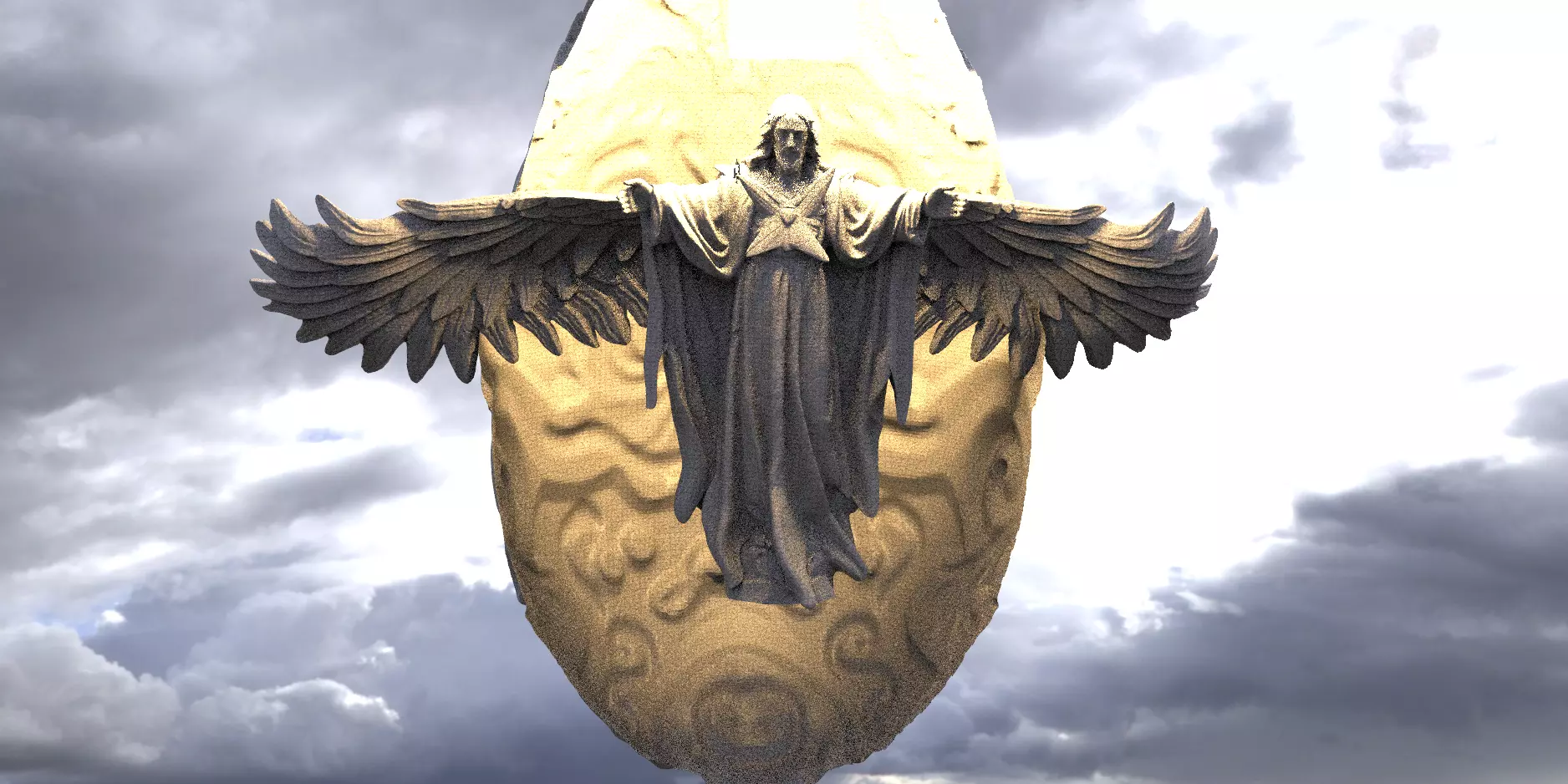 Easter Jesus Statue 3 3D model_0