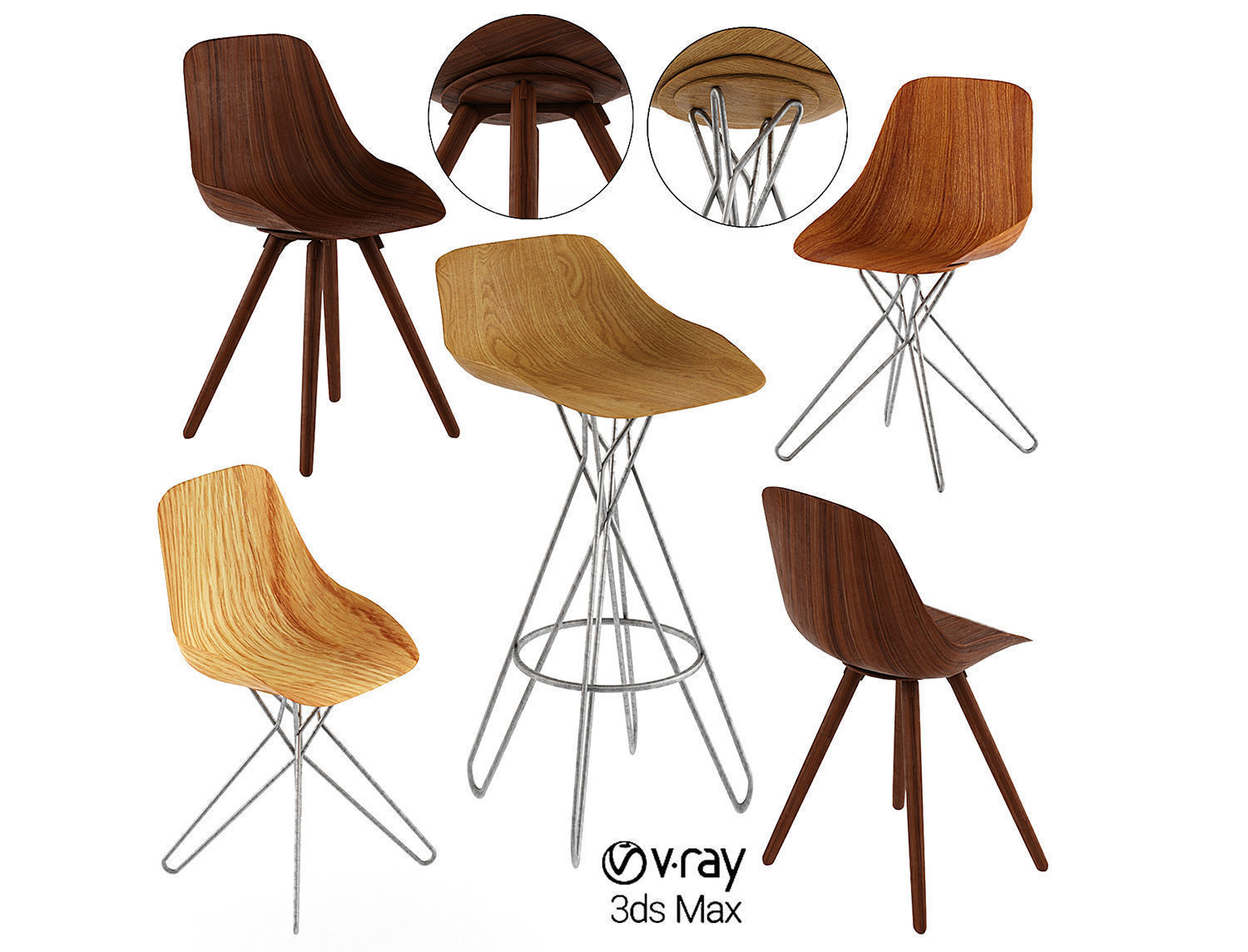 Harmony Chair designed Rodrigo Torres Low-poly Low-poly 3D model_4