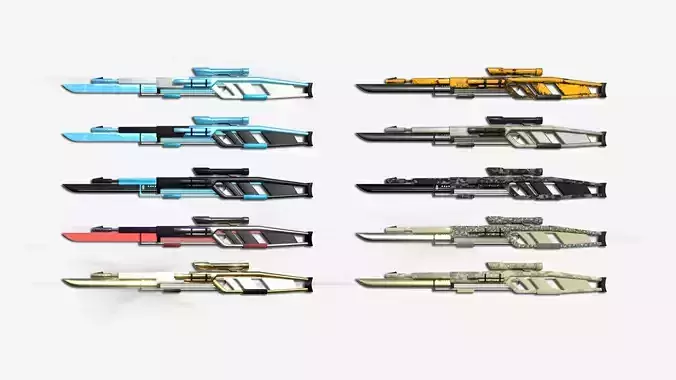 10 SciFi Sniper Gunblade A Collection - Fiction Weaponry 