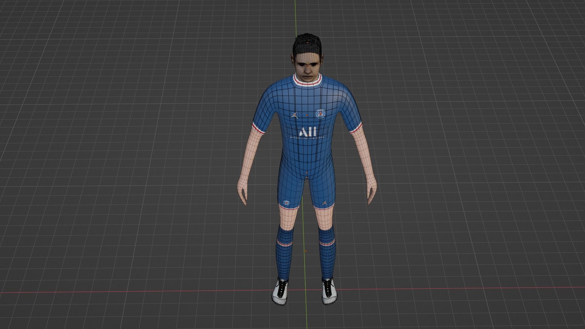 Soccer Player - Psg Low-poly 3D model_7