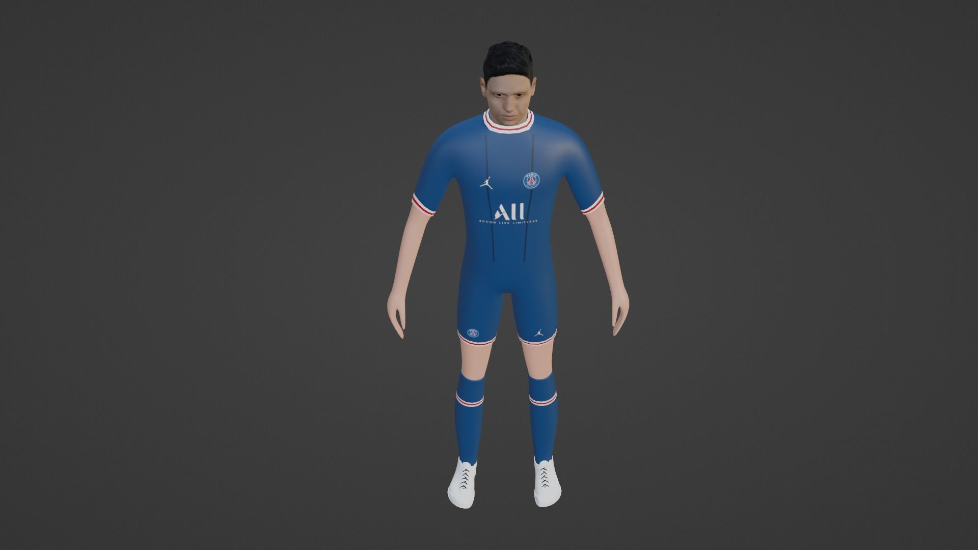 Soccer Player - Psg Low-poly 3D model_1