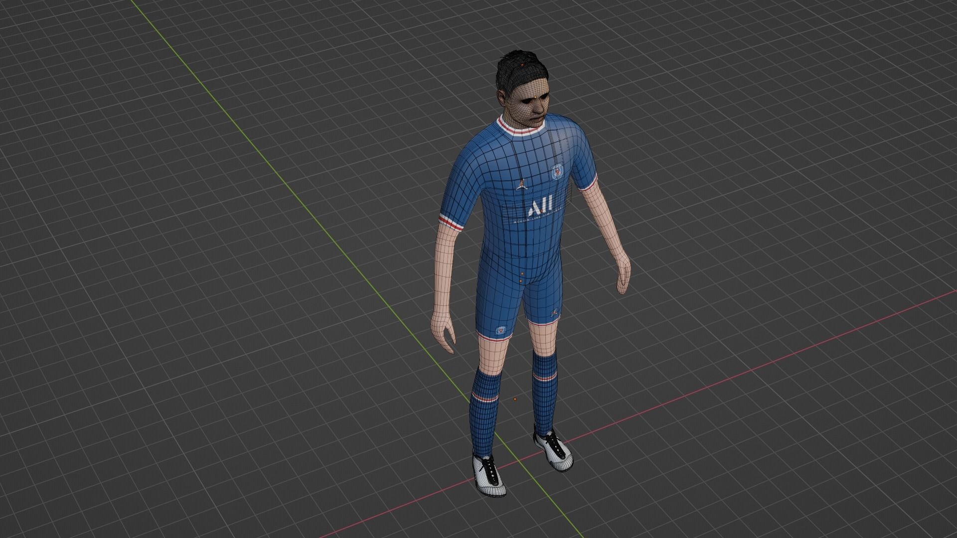 Soccer Player - Psg Low-poly 3D model_6