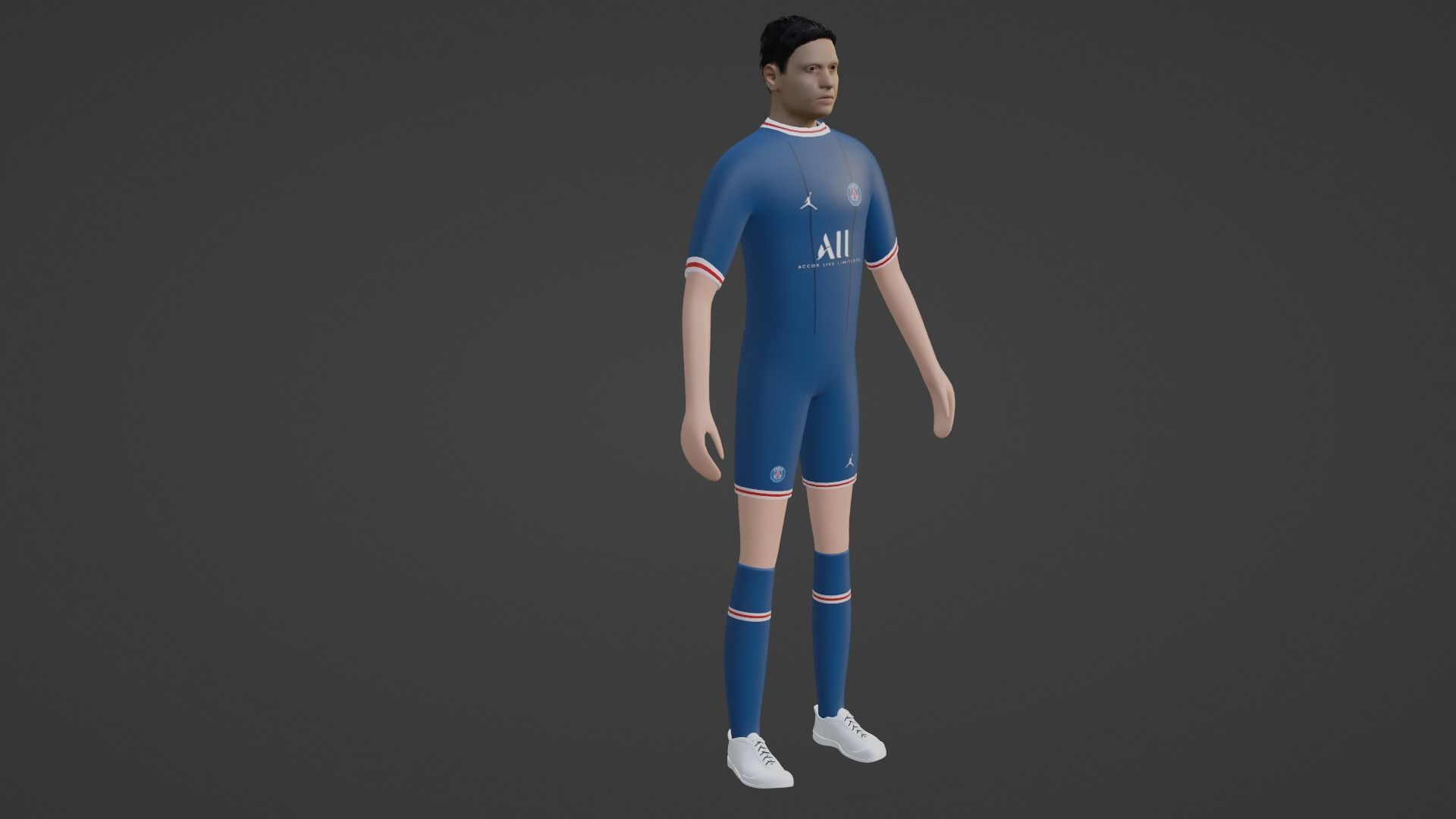 Soccer Player - Psg Low-poly 3D model_5