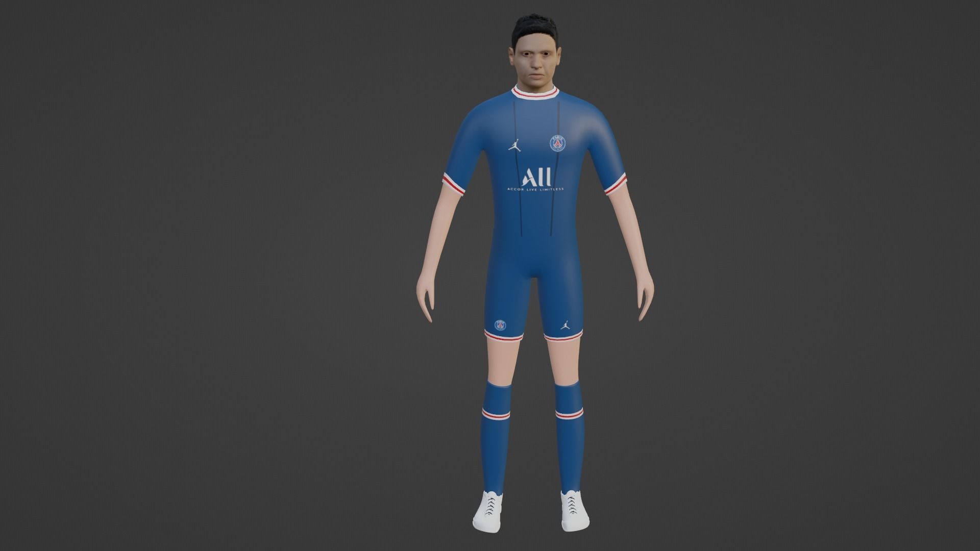 Soccer Player - Psg Low-poly 3D model_4