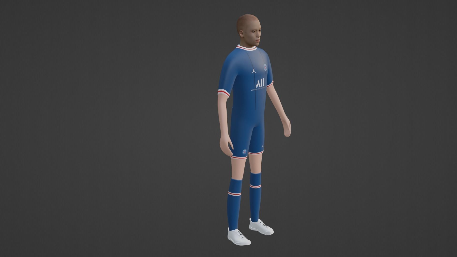 Soccer Player - Psg Low-poly 3D model_5