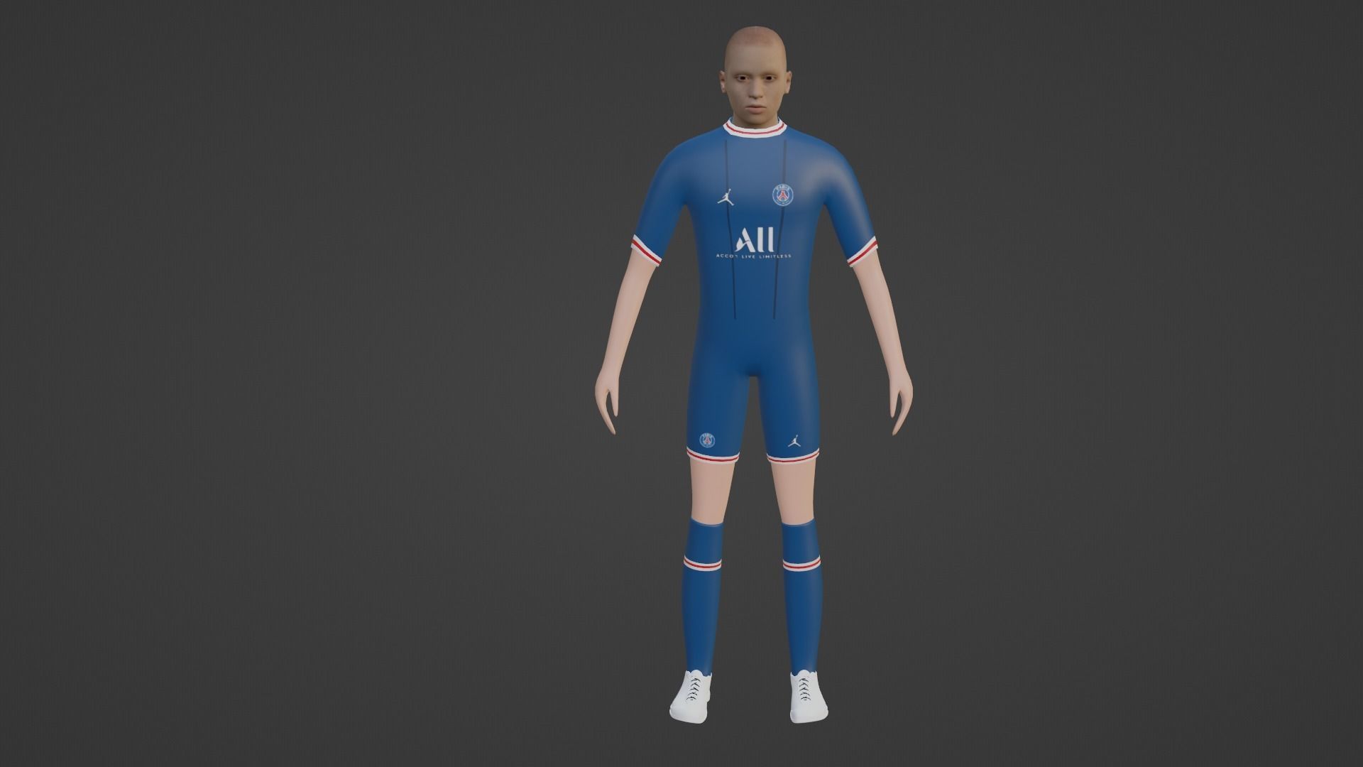 Soccer Player - Psg Low-poly 3D model_4
