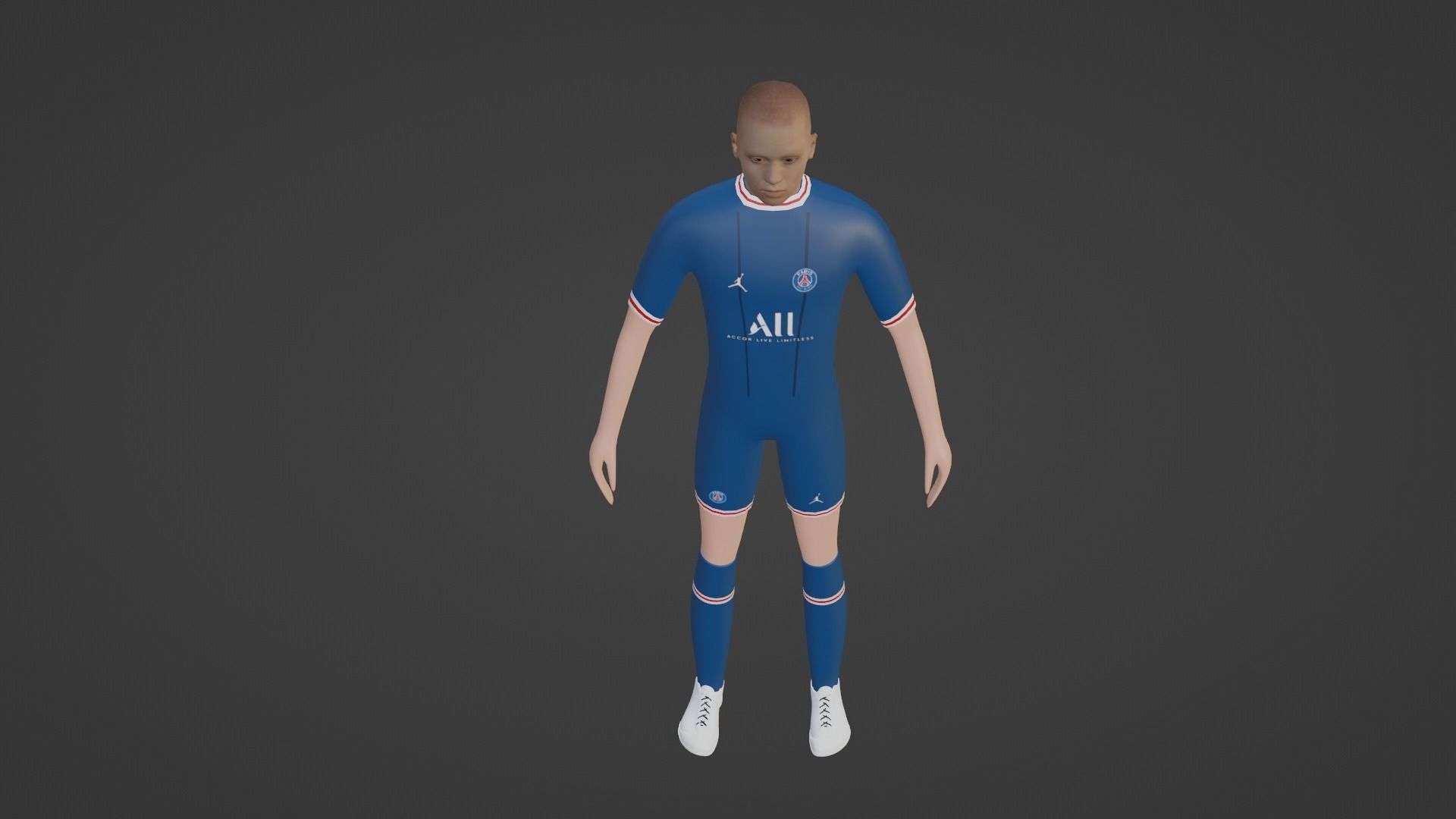 Soccer Player - Psg Low-poly 3D model_1