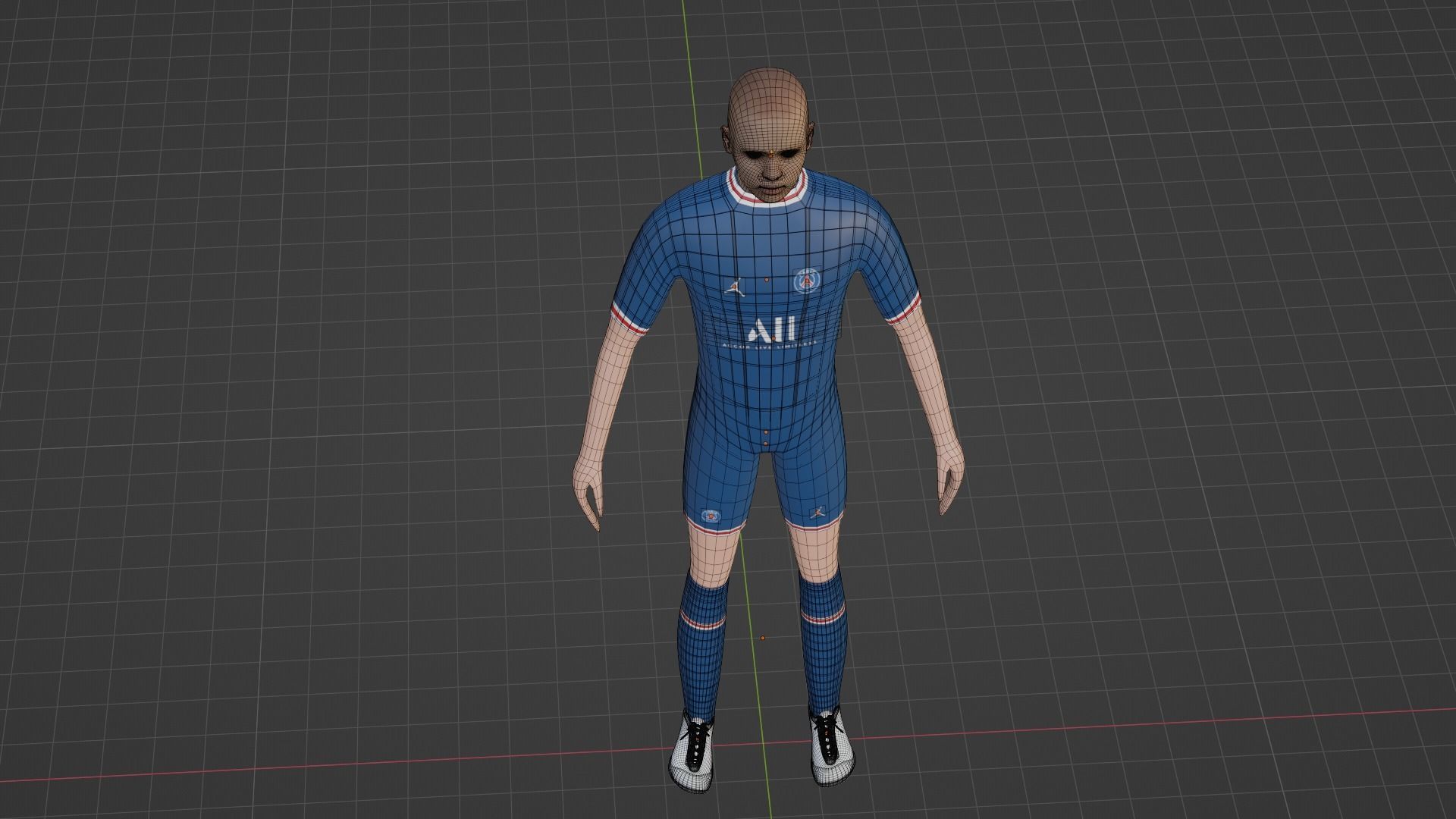 Soccer Player - Psg Low-poly 3D model_8