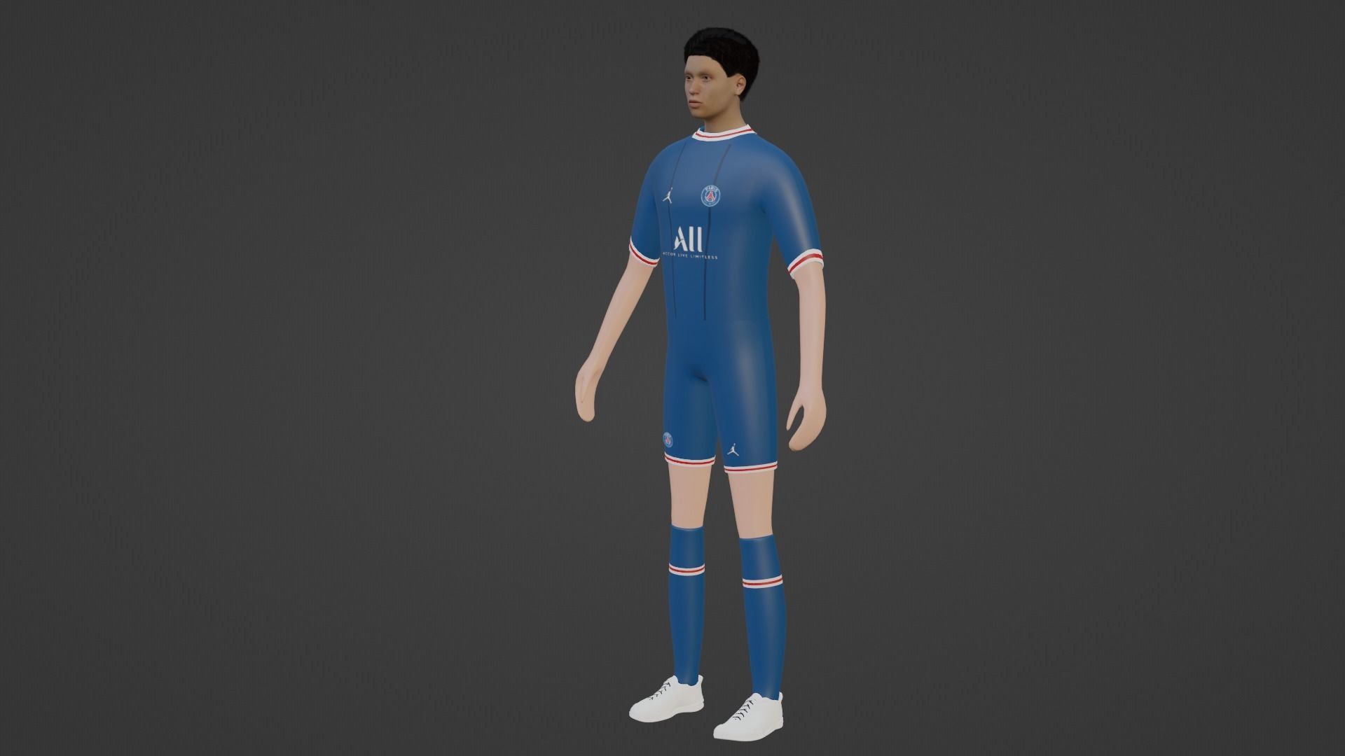 Soccer Player - Psg Low-poly 3D model_3