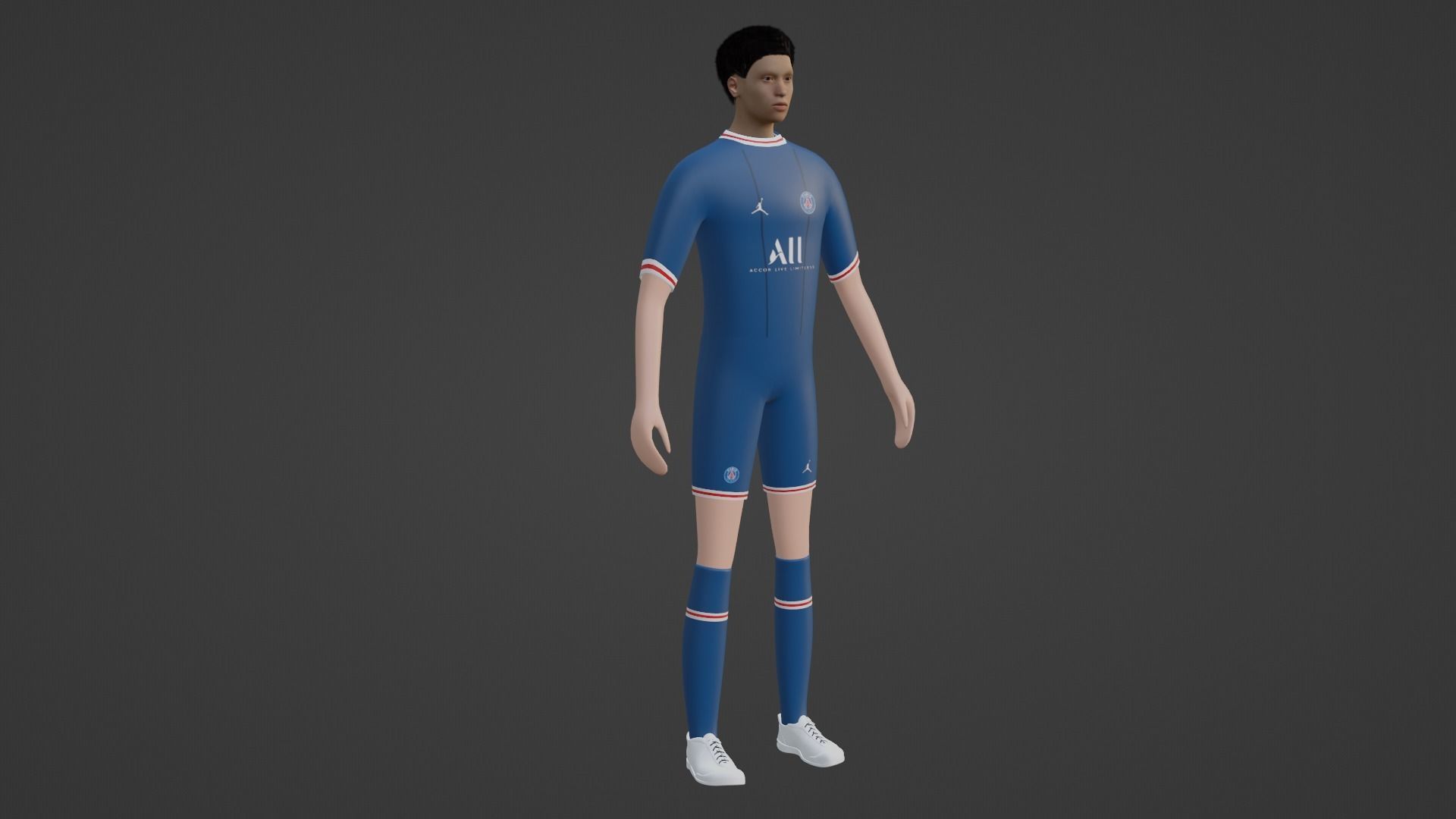 Soccer Player - Psg Low-poly 3D model_5