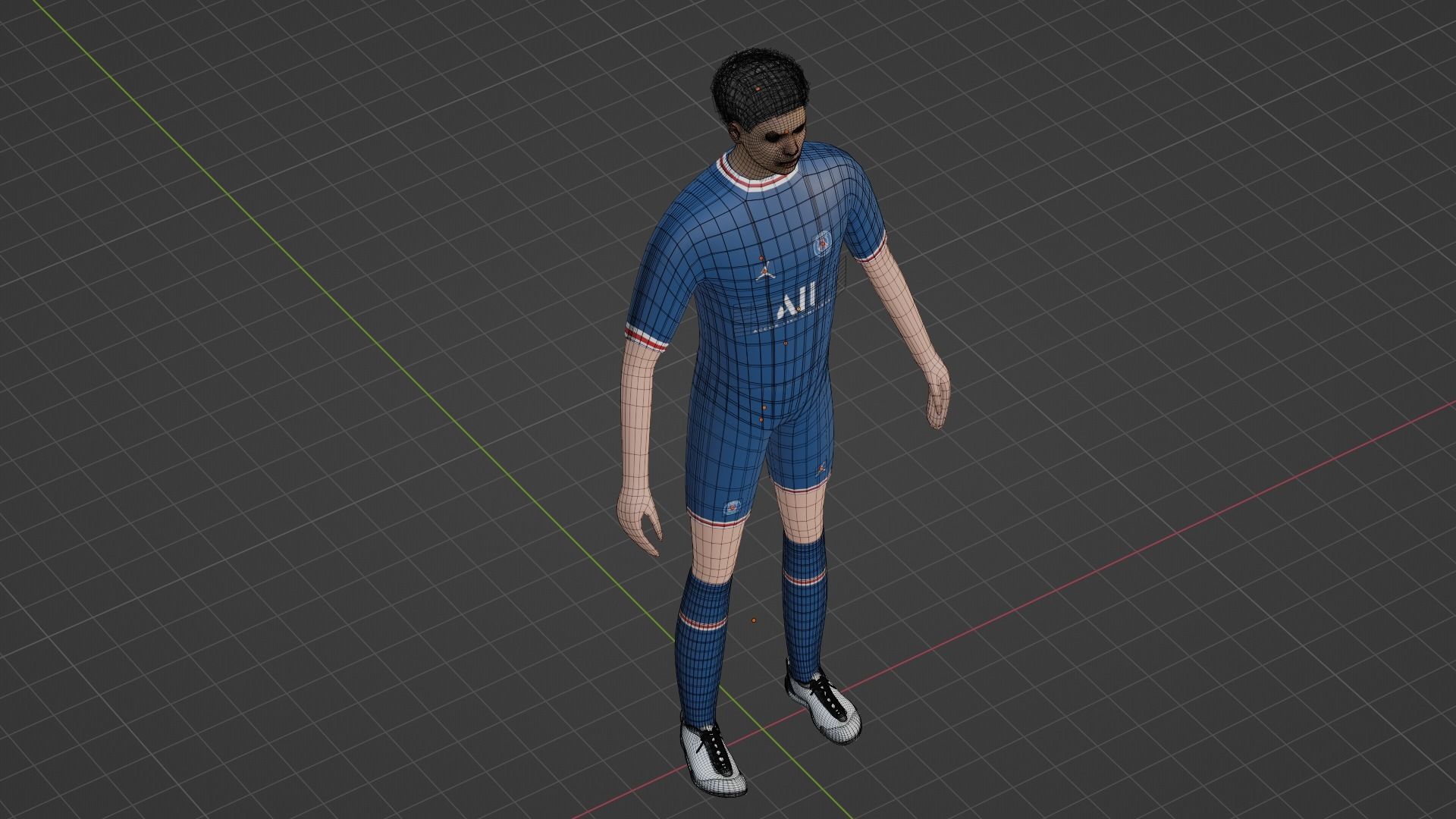 Soccer Player - Psg Low-poly 3D model_6