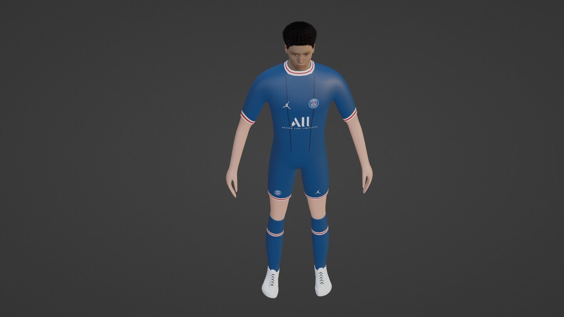 Soccer Player - Psg Low-poly 3D model_1