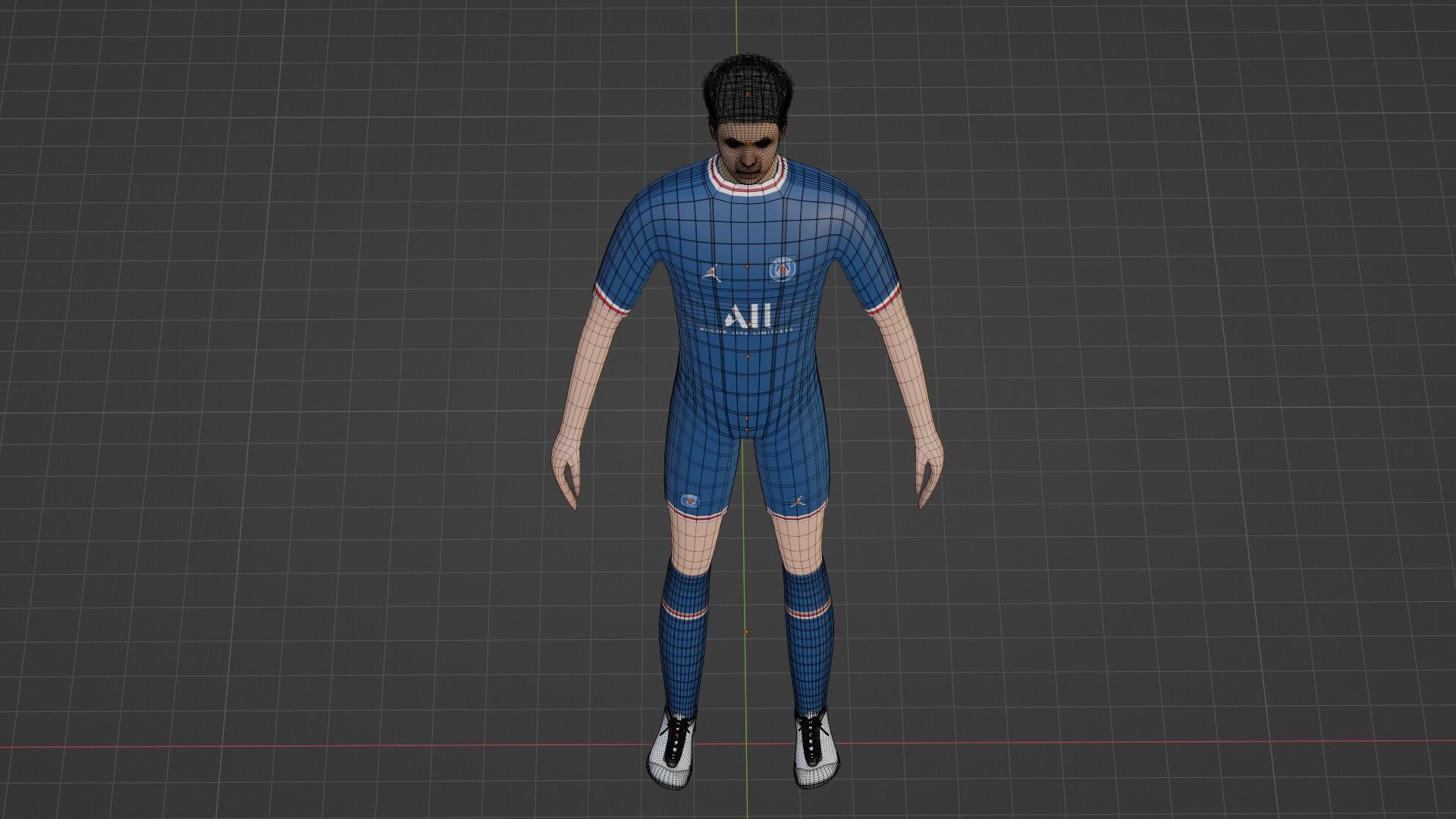 Soccer Player - Psg Low-poly 3D model_7