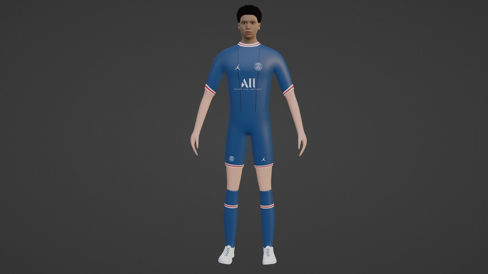 Soccer Player - Psg Low-poly 3D model_4