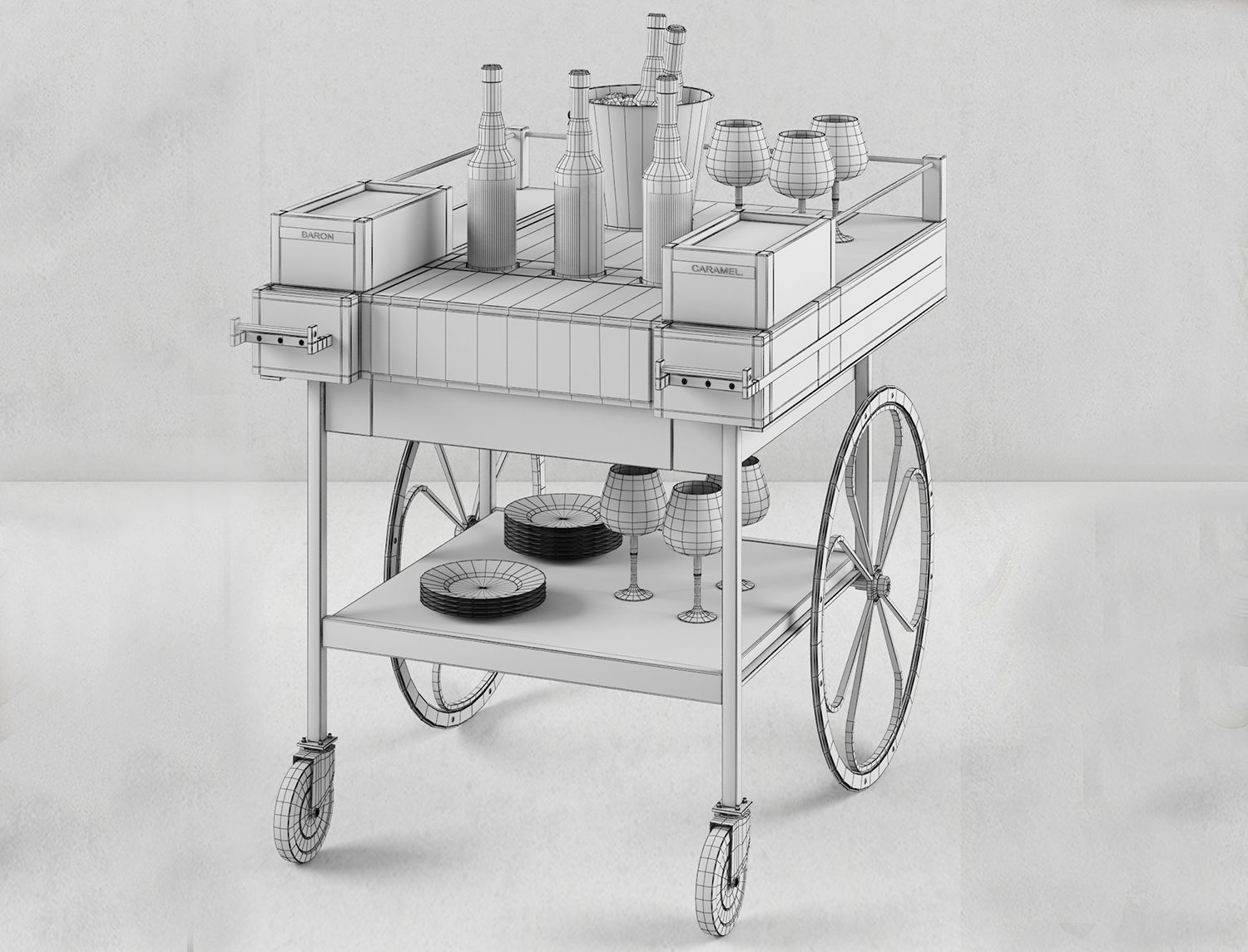 cart bar 3D model_3