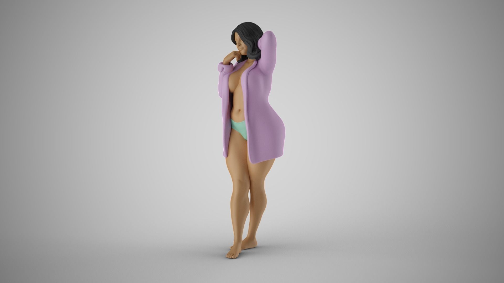 Mischief woman in bathing suit 3D print model_10