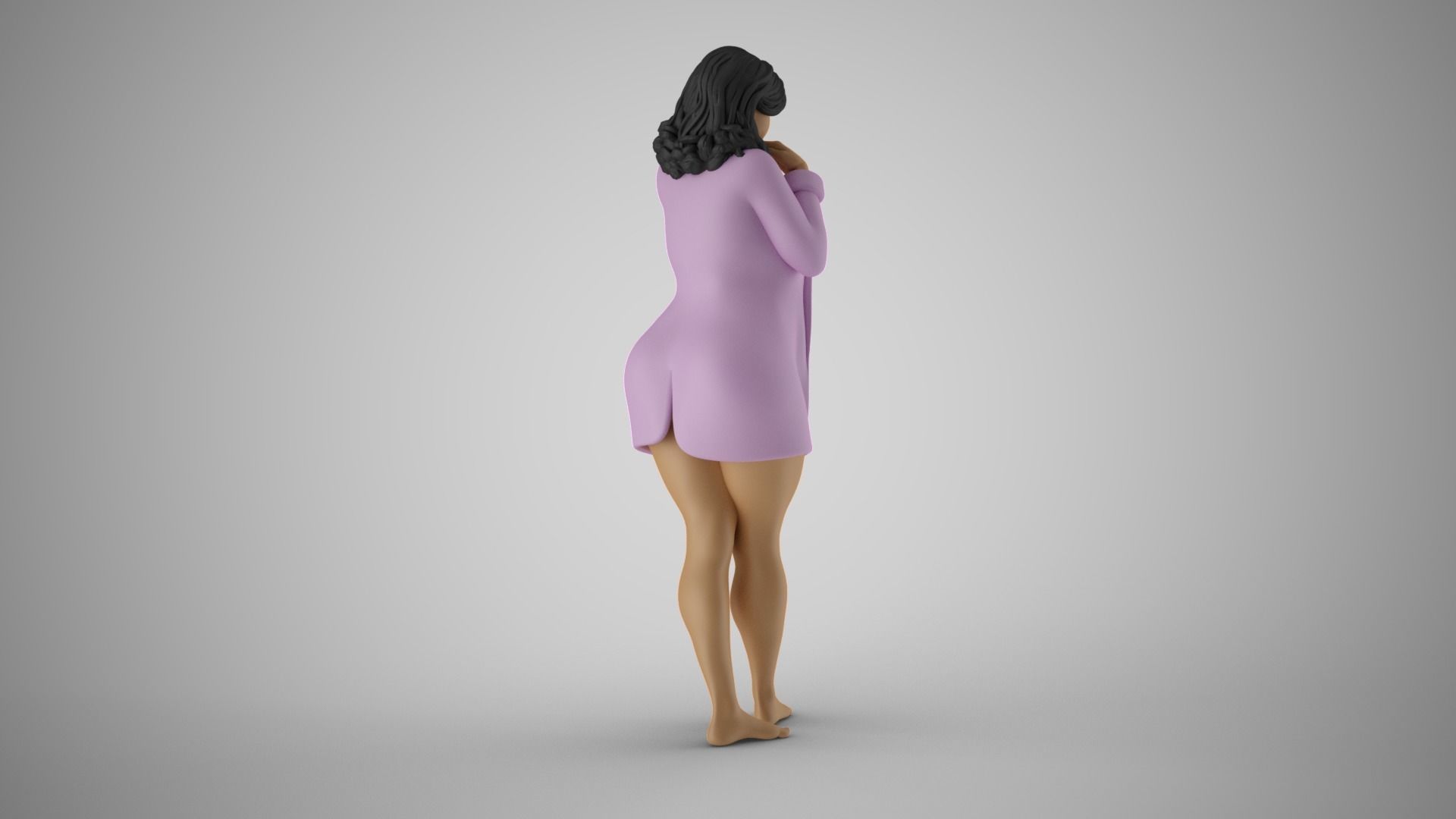 Mischief woman in bathing suit 3D print model_6