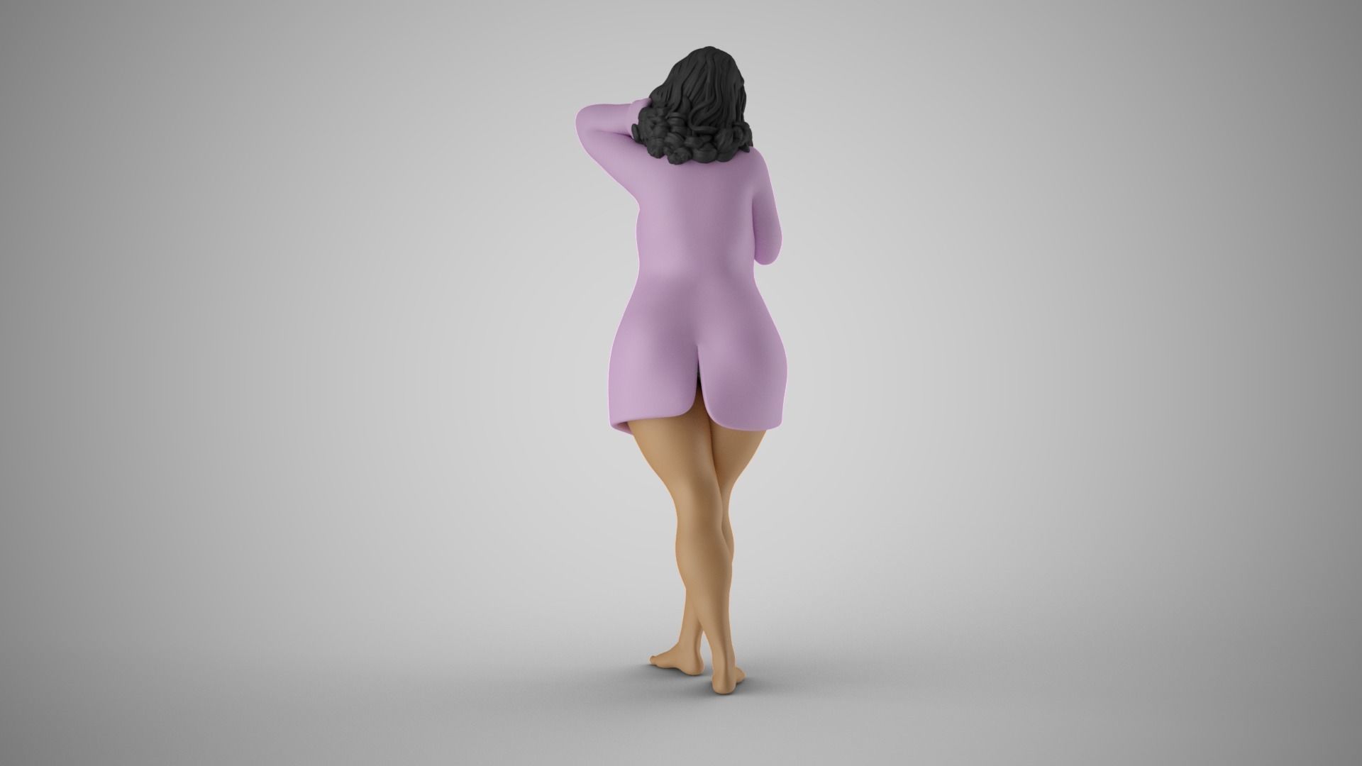 Mischief woman in bathing suit 3D print model_7