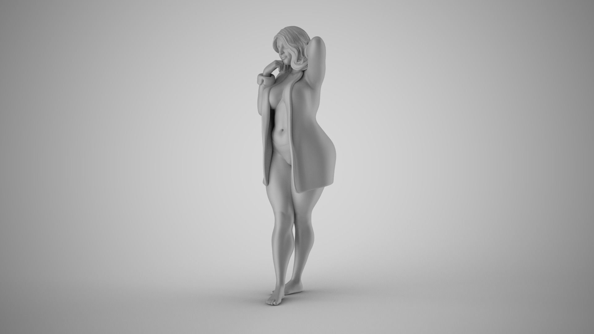 Mischief woman in bathing suit 3D print model_2
